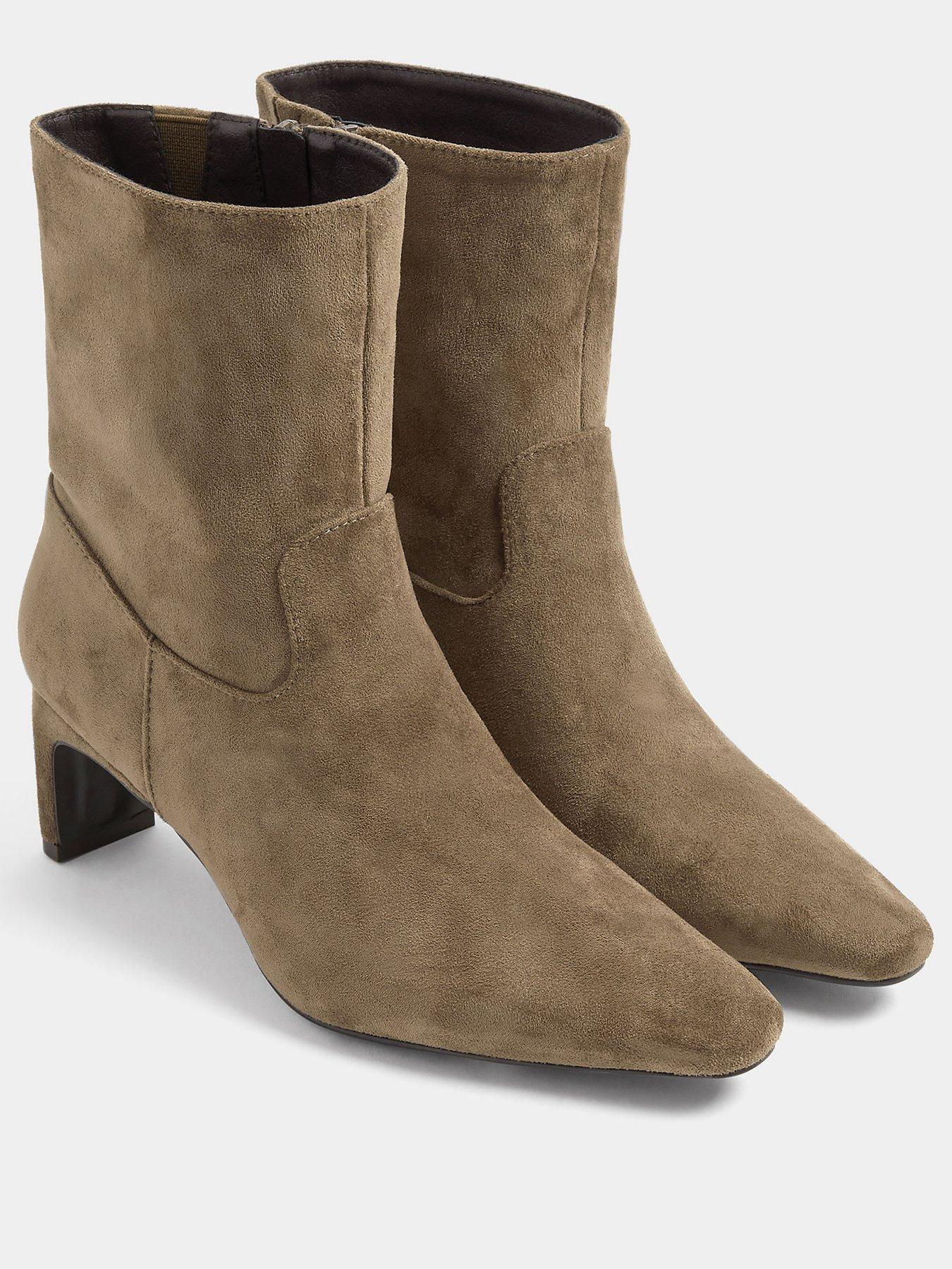 Image 2 of 4 of Yours Womens Wide Fit Soft Square Kitten Heel Ankle Boot - Cream