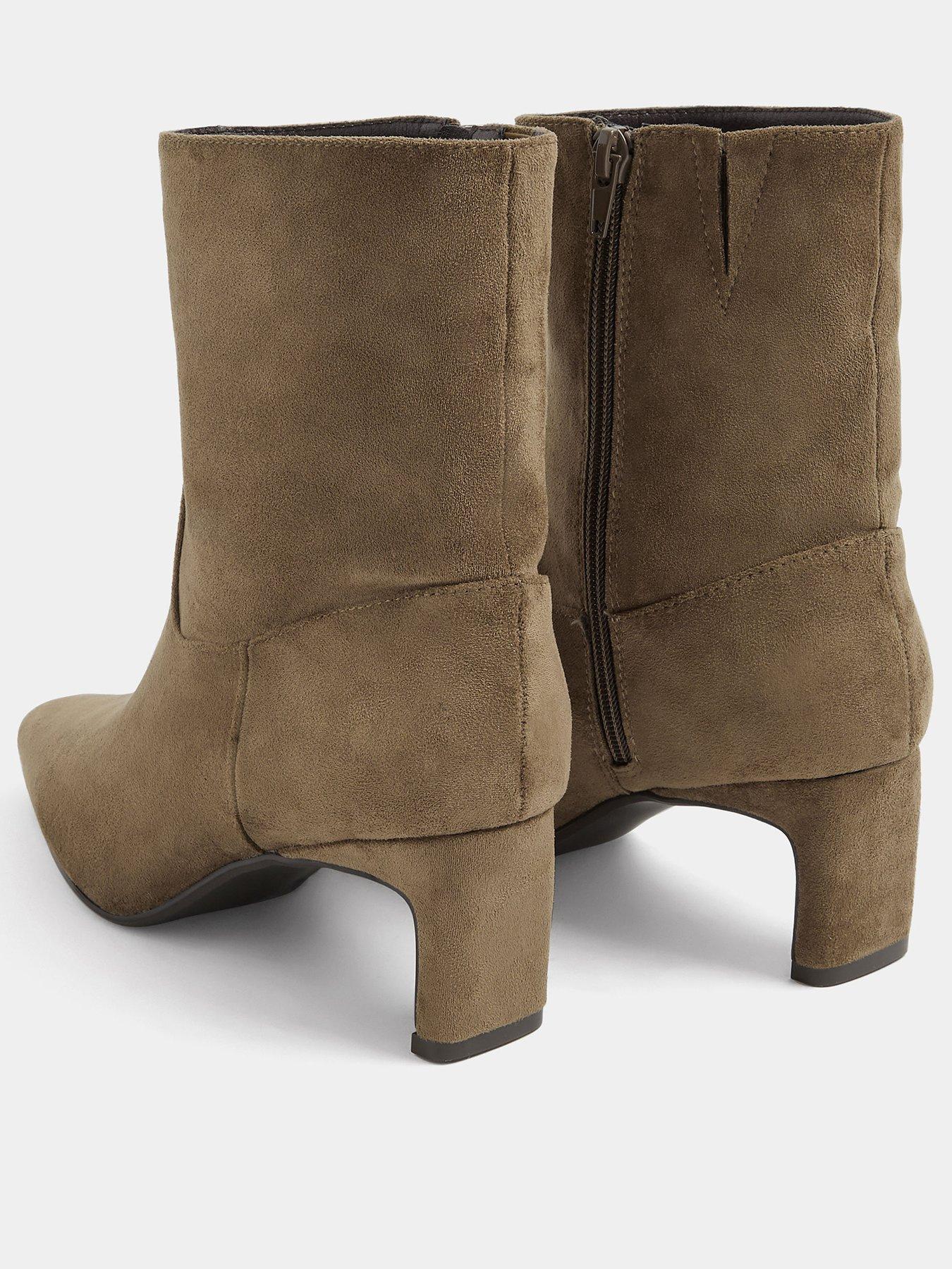 Image 3 of 4 of Yours Womens Wide Fit Soft Square Kitten Heel Ankle Boot - Cream