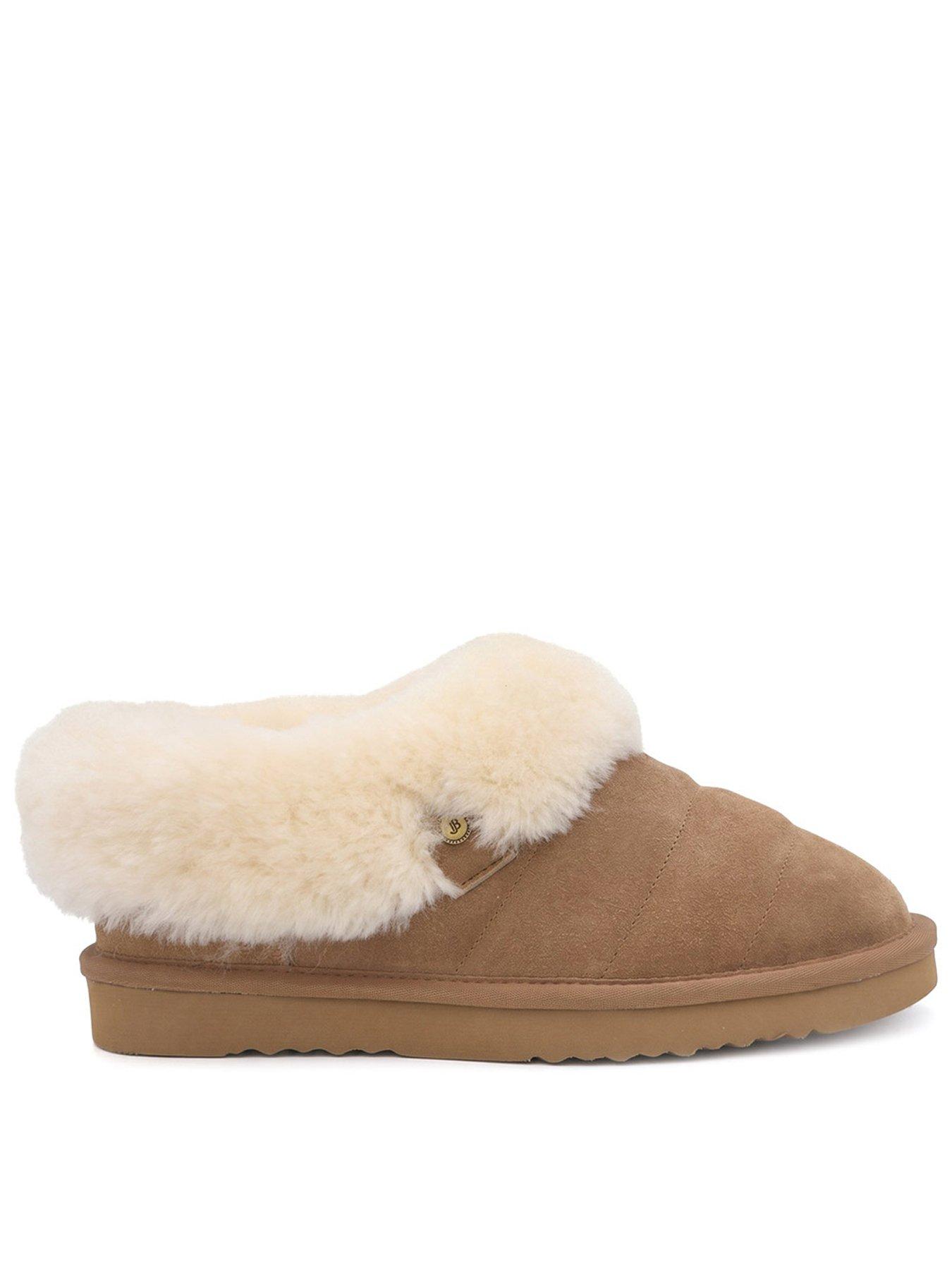 Image 1 of 6 of Jones Bootmaker Womens Fur Lined Slippers - Grey
