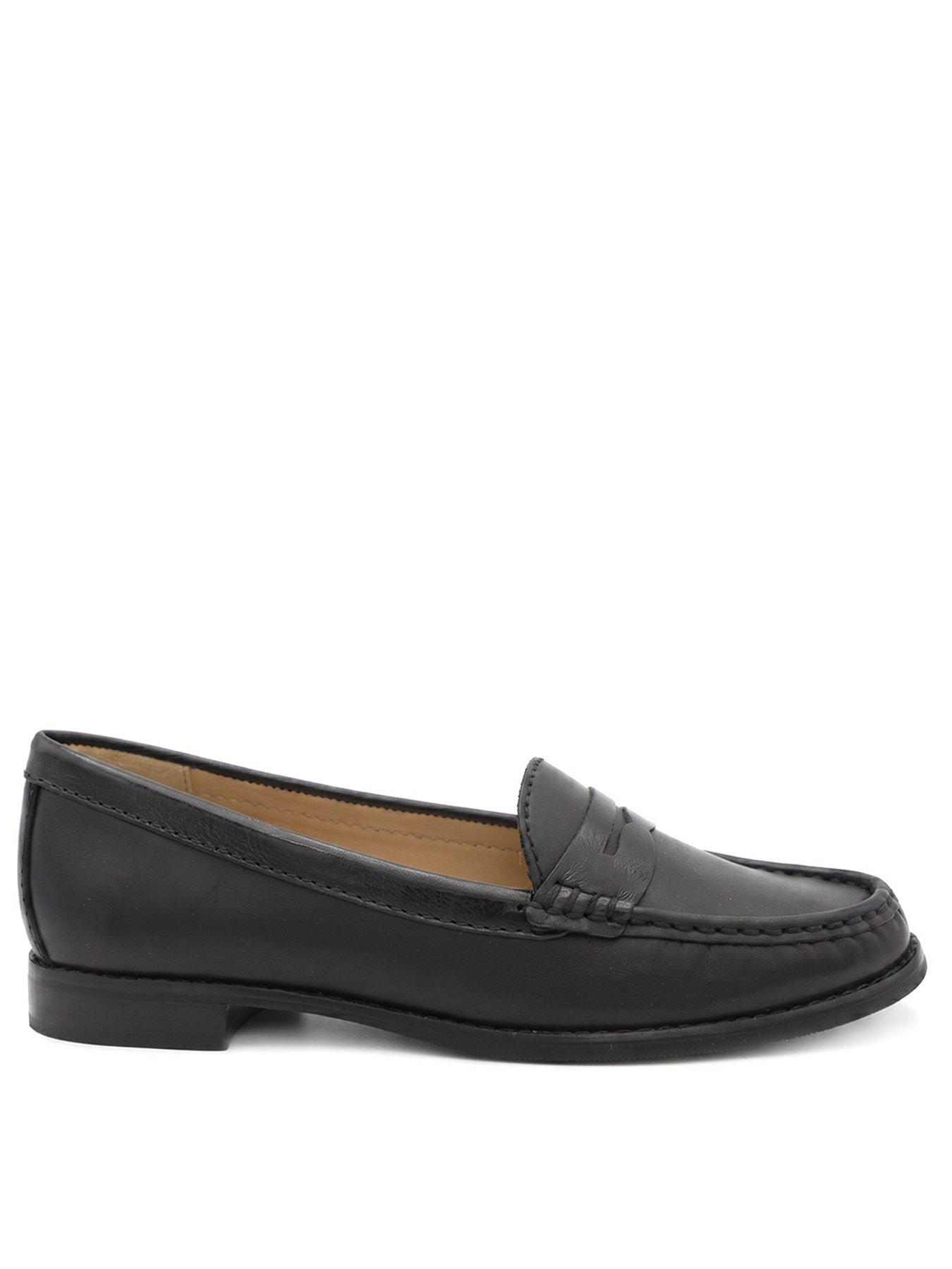 Image 1 of 6 of Jones Bootmaker Tamsynwide Mocasins - Black Leather