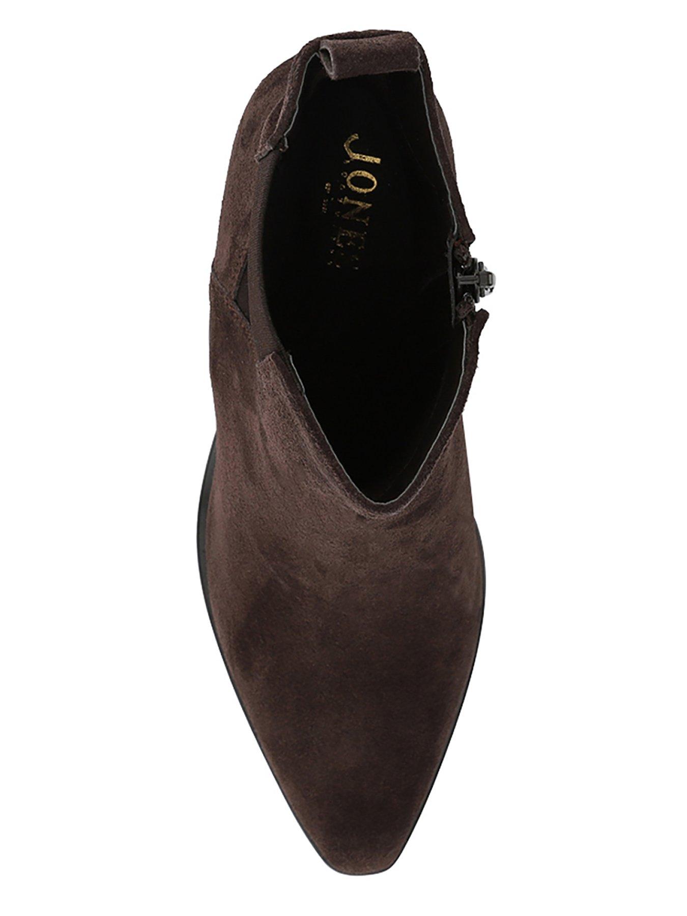 Image 4 of 6 of Jones Bootmaker Kalamata Block Heel Ankle Boot - Chocolate Suede