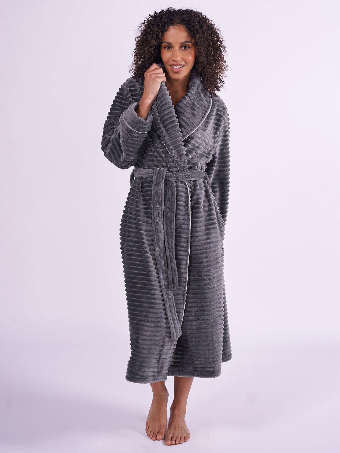 Image 1 of 3 of Cyberjammies Cyberjammies Cosy Stripe Robe - Charcoal