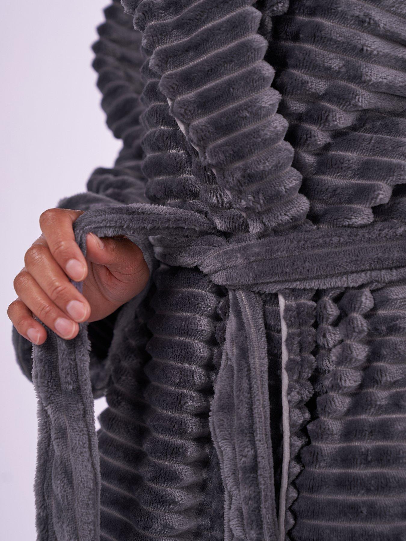 Image 3 of 3 of Cyberjammies Cyberjammies Cosy Stripe Robe - Charcoal