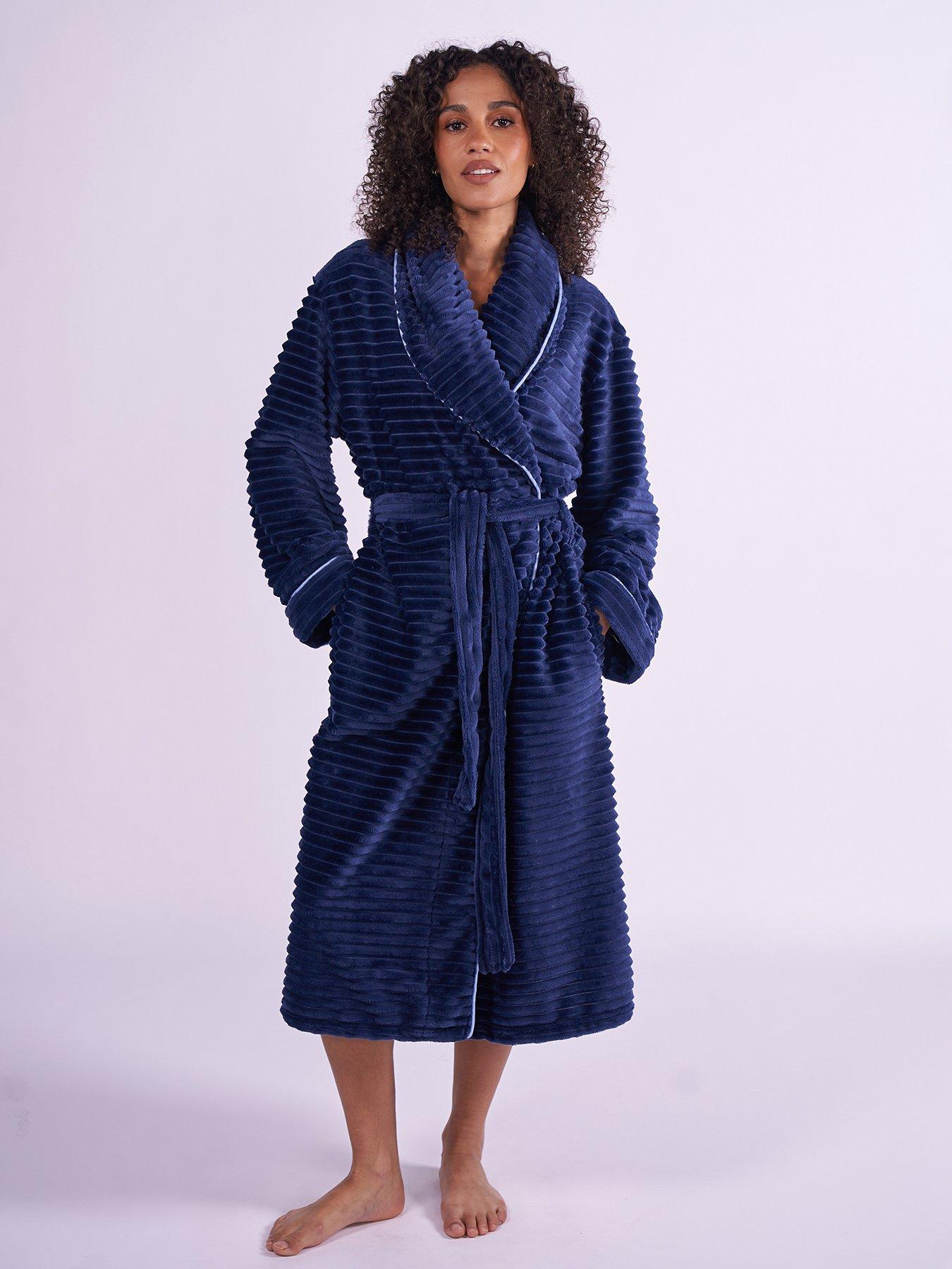 Image 1 of 5 of Cyberjammies Cosy Stripe Robe - Navy
