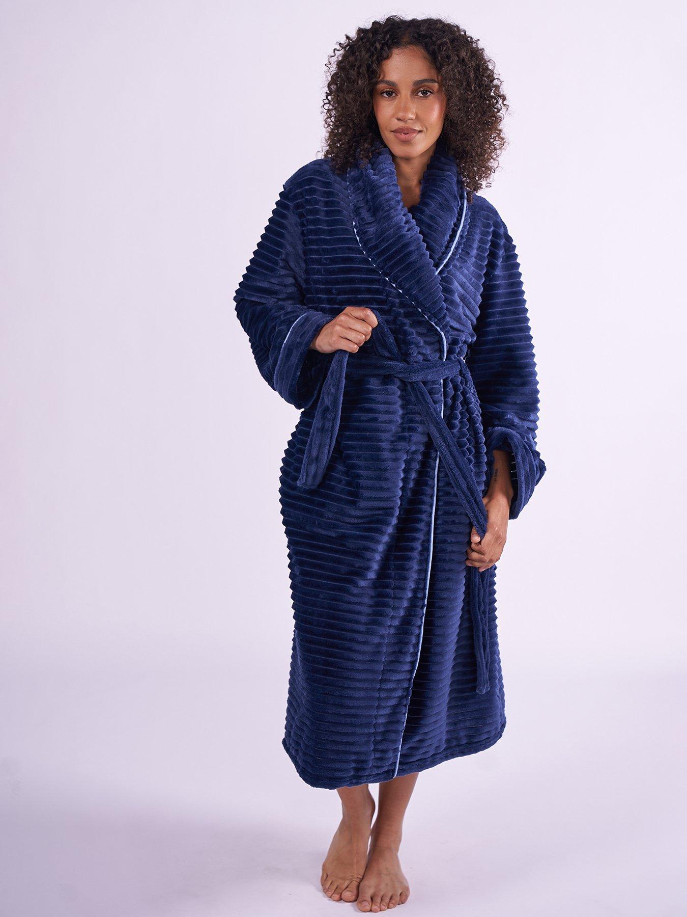 Image 2 of 5 of Cyberjammies Cosy Stripe Robe - Navy