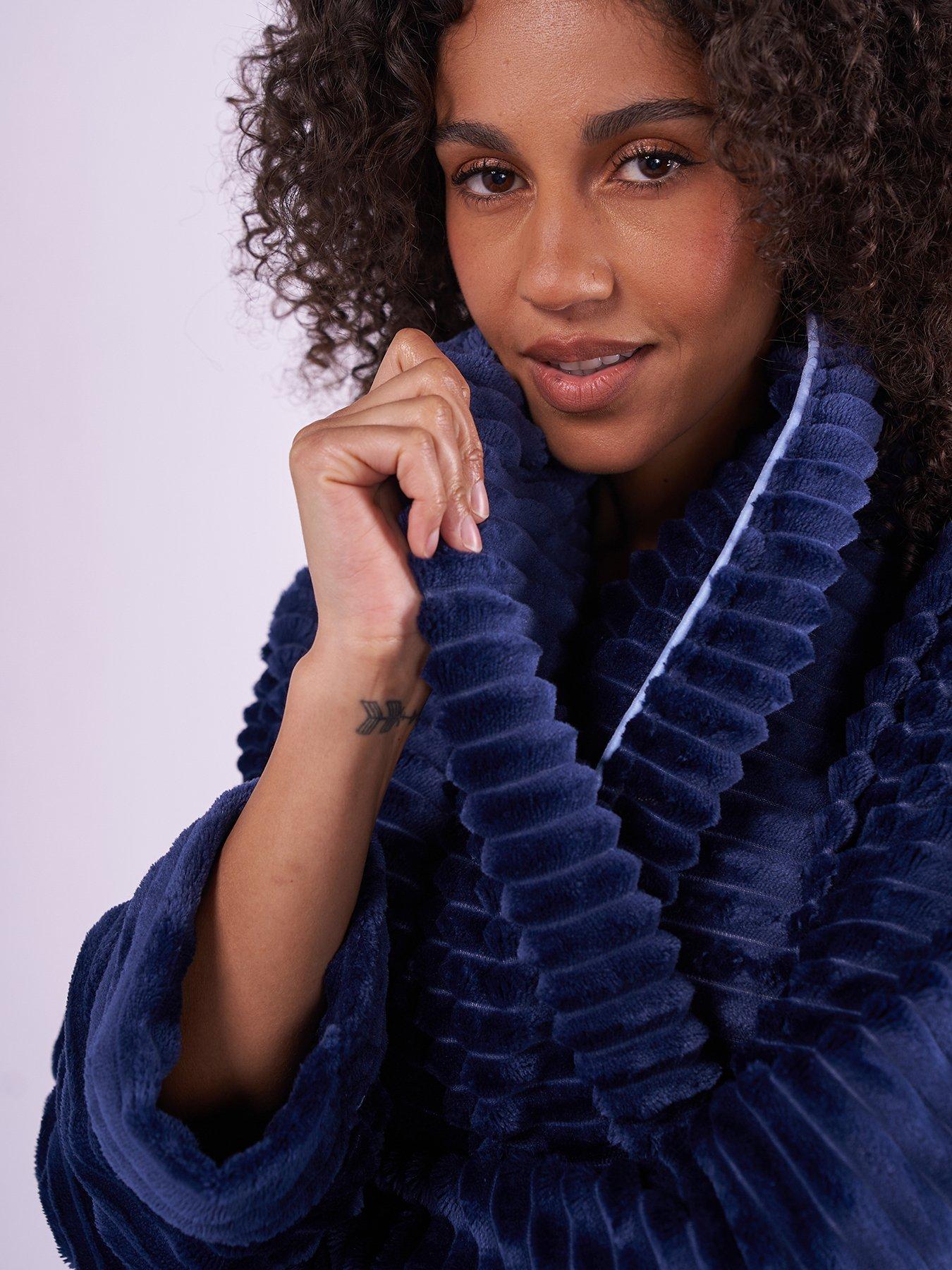 Image 3 of 5 of Cyberjammies Cosy Stripe Robe - Navy