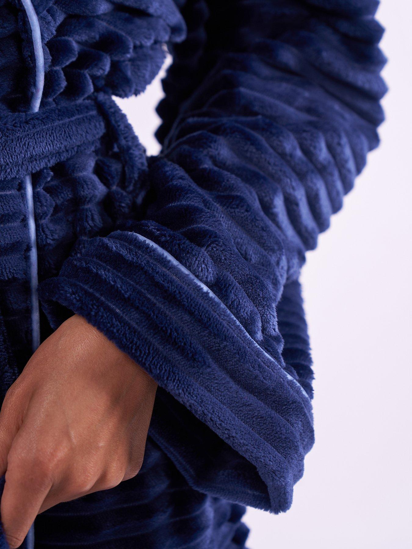 Image 4 of 5 of Cyberjammies Cosy Stripe Robe - Navy