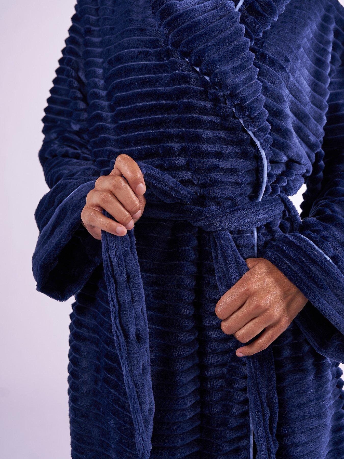 Image 5 of 5 of Cyberjammies Cosy Stripe Robe - Navy