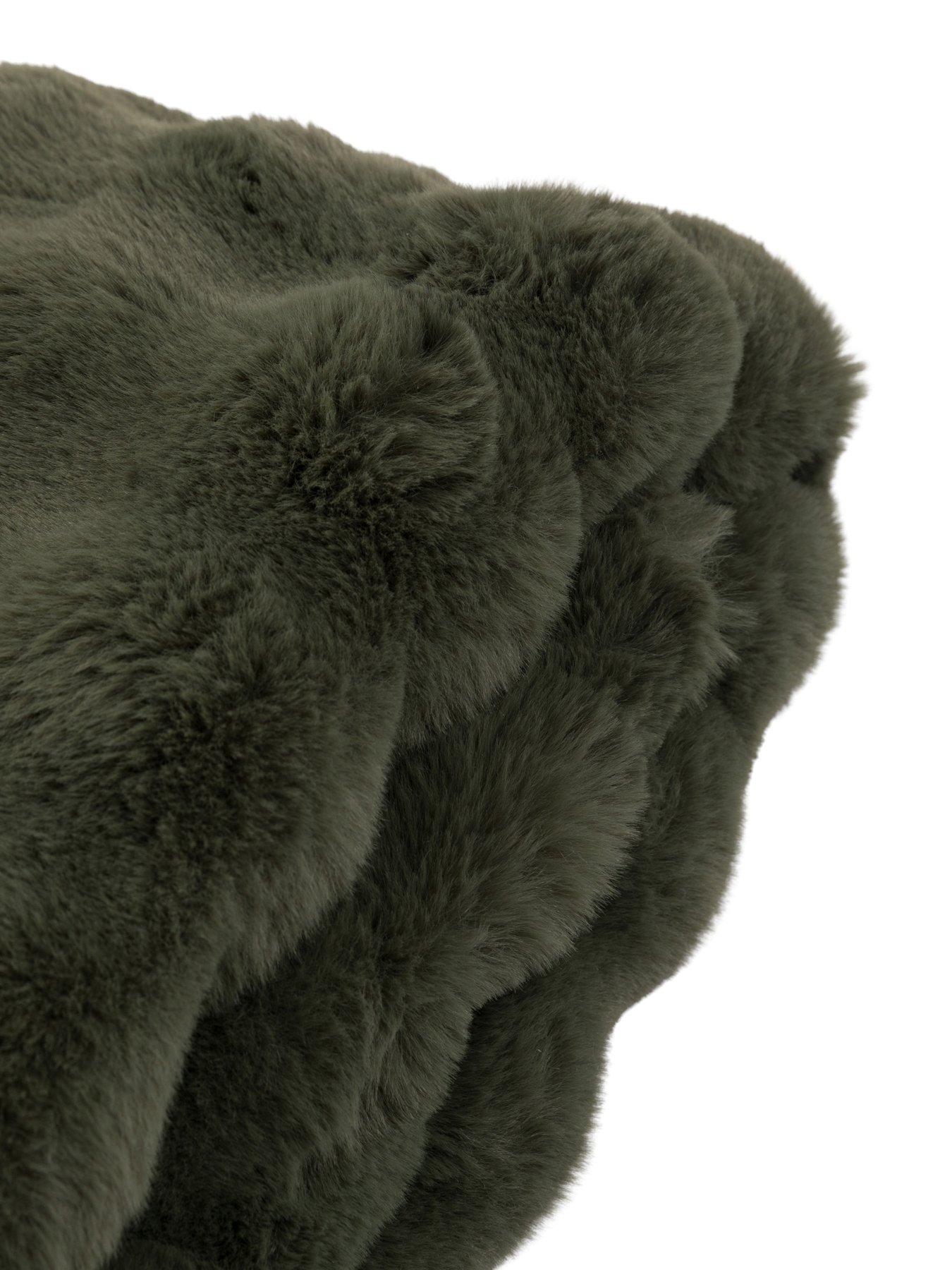 Image 5 of 5 of Gallery Direct Marshmallow Rabbit Faux Fur Thrw Olive 130x170cm