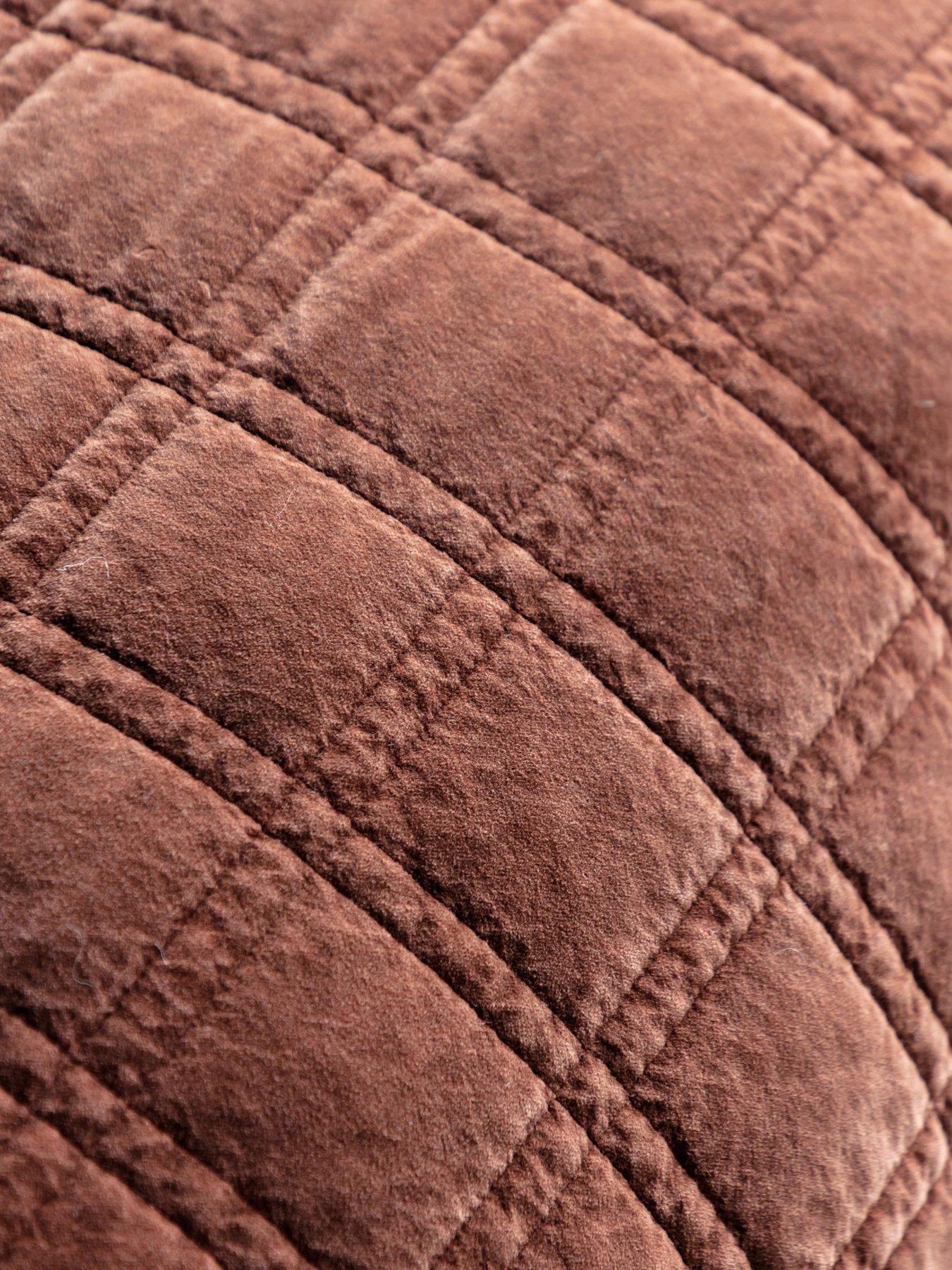 Image 4 of 6 of Gallery Direct Cotton Velvet Quilted Bedspread Rust 220x240cm