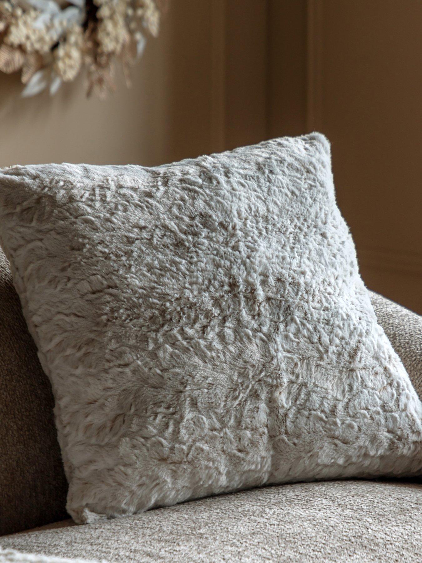 Gallery Direct Kilburn Faux Fur Cushion Natural 2 pack 50x50cm