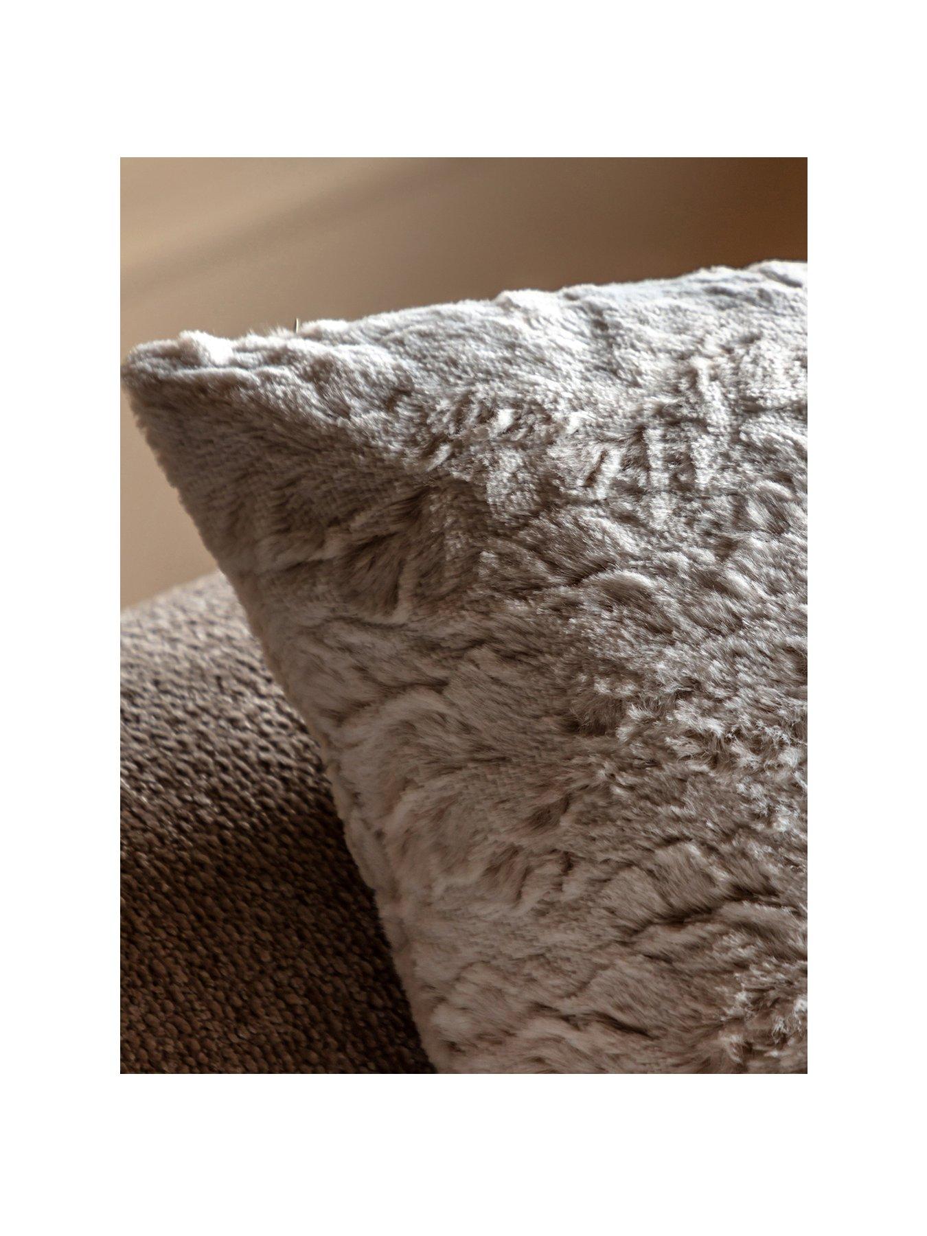 Image 2 of 5 of Gallery Direct Kilburn Faux Fur Cushion Natural 2 pack 50x50cm