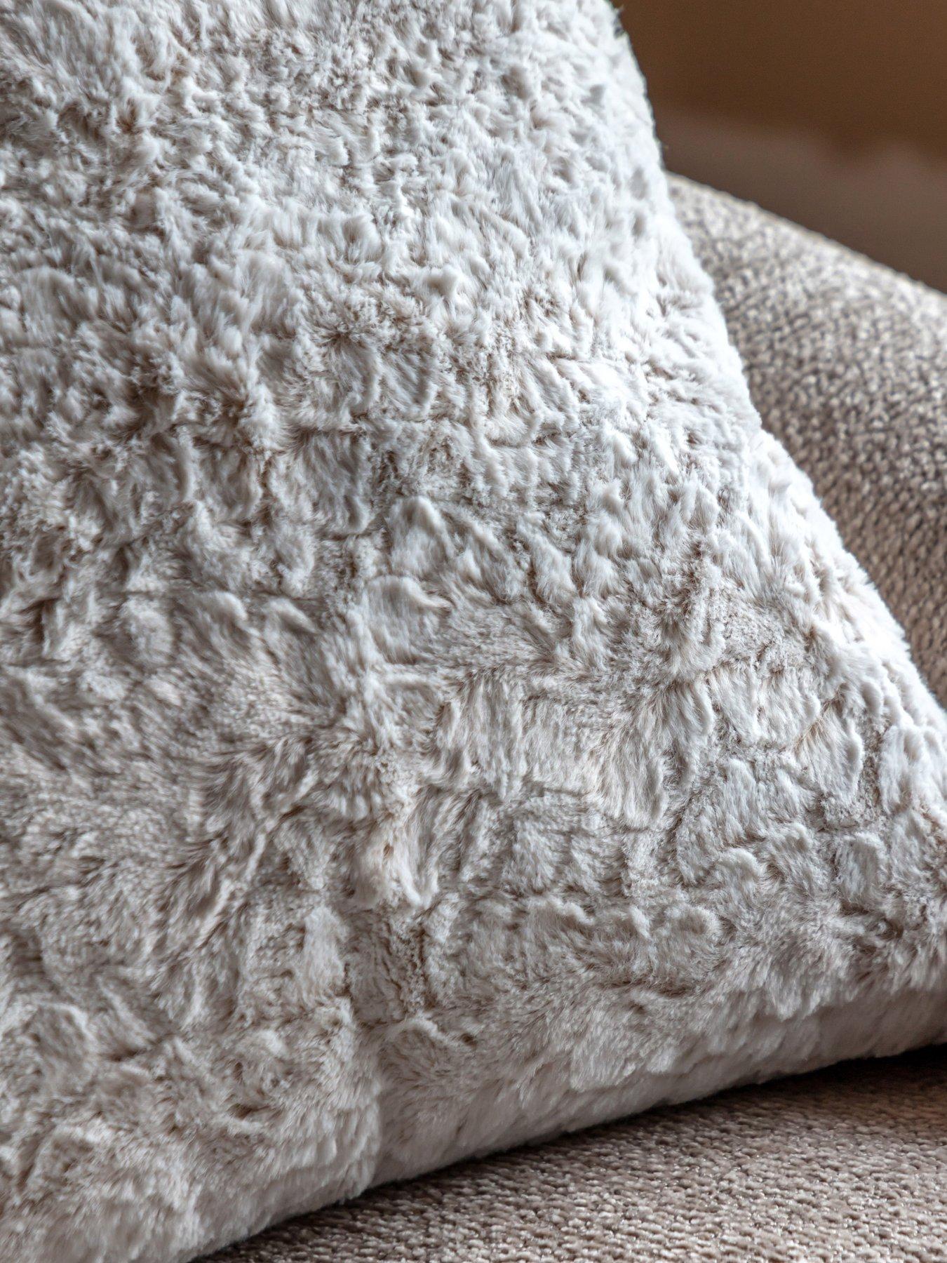 Image 3 of 5 of Gallery Direct Kilburn Faux Fur Cushion Natural 2 pack 50x50cm
