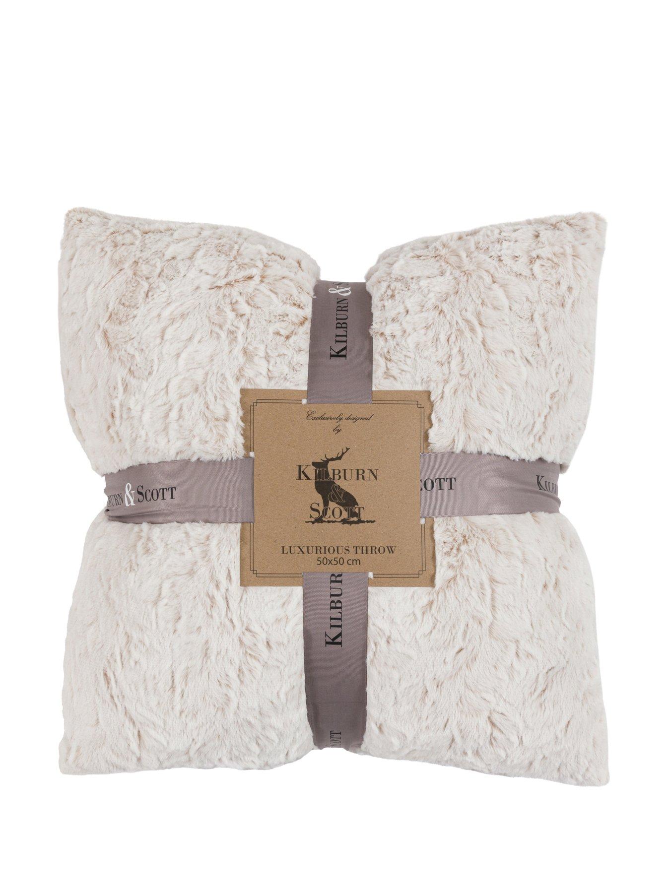 Image 4 of 5 of Gallery Direct Kilburn Faux Fur Cushion Natural 2 pack 50x50cm