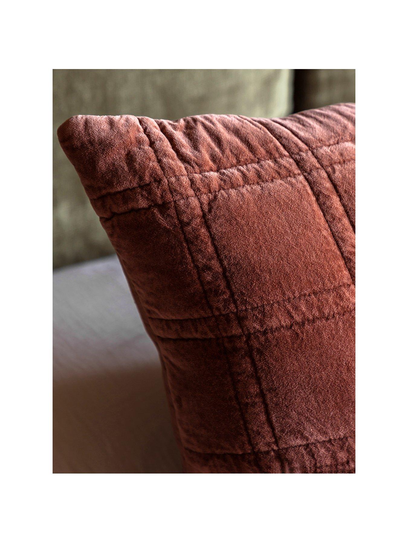 Image 2 of 5 of Gallery Direct Cotton Velvet Quilted Cushion Rust 50x50cm