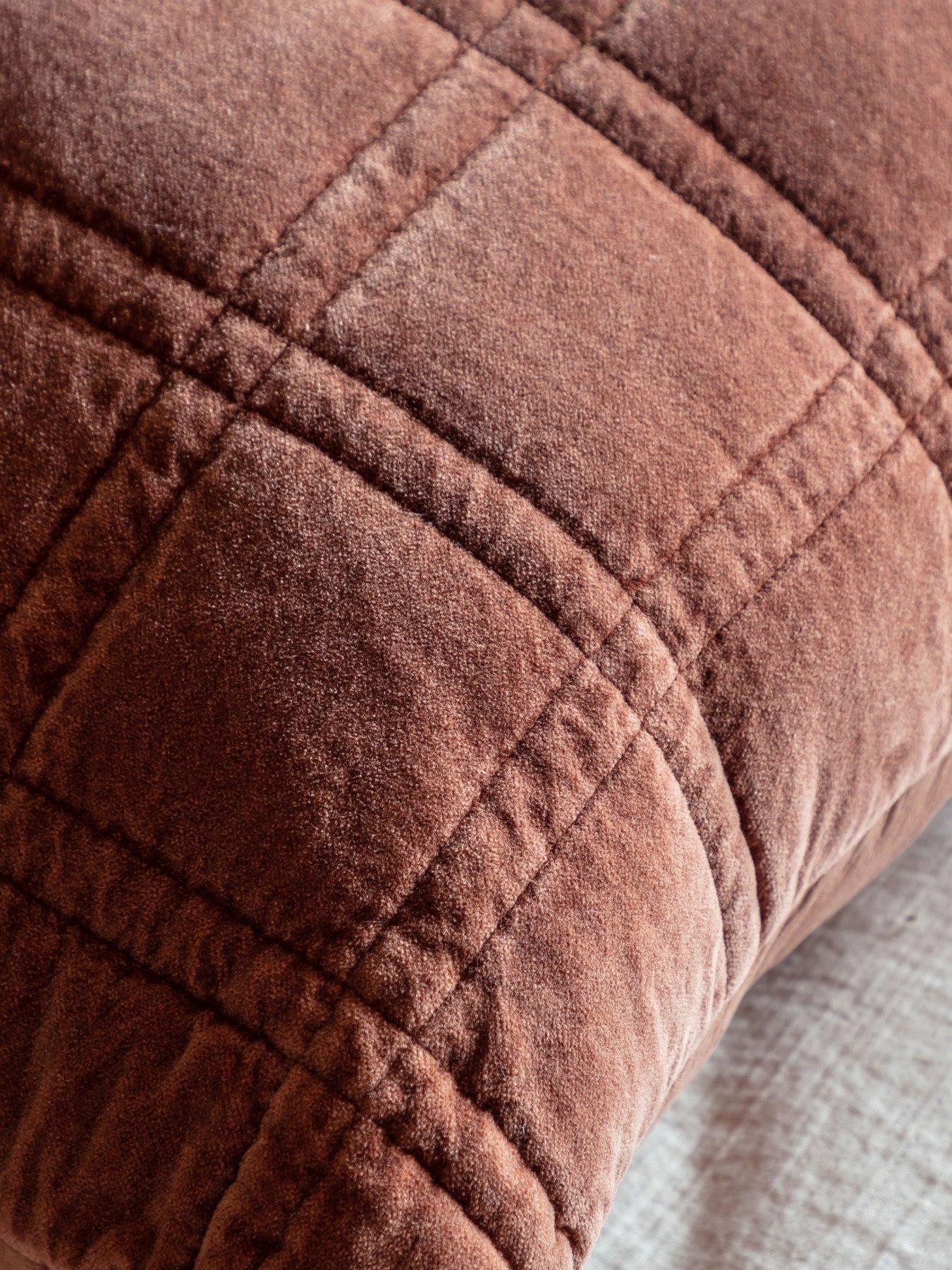 Image 3 of 5 of Gallery Direct Cotton Velvet Quilted Cushion Rust 50x50cm
