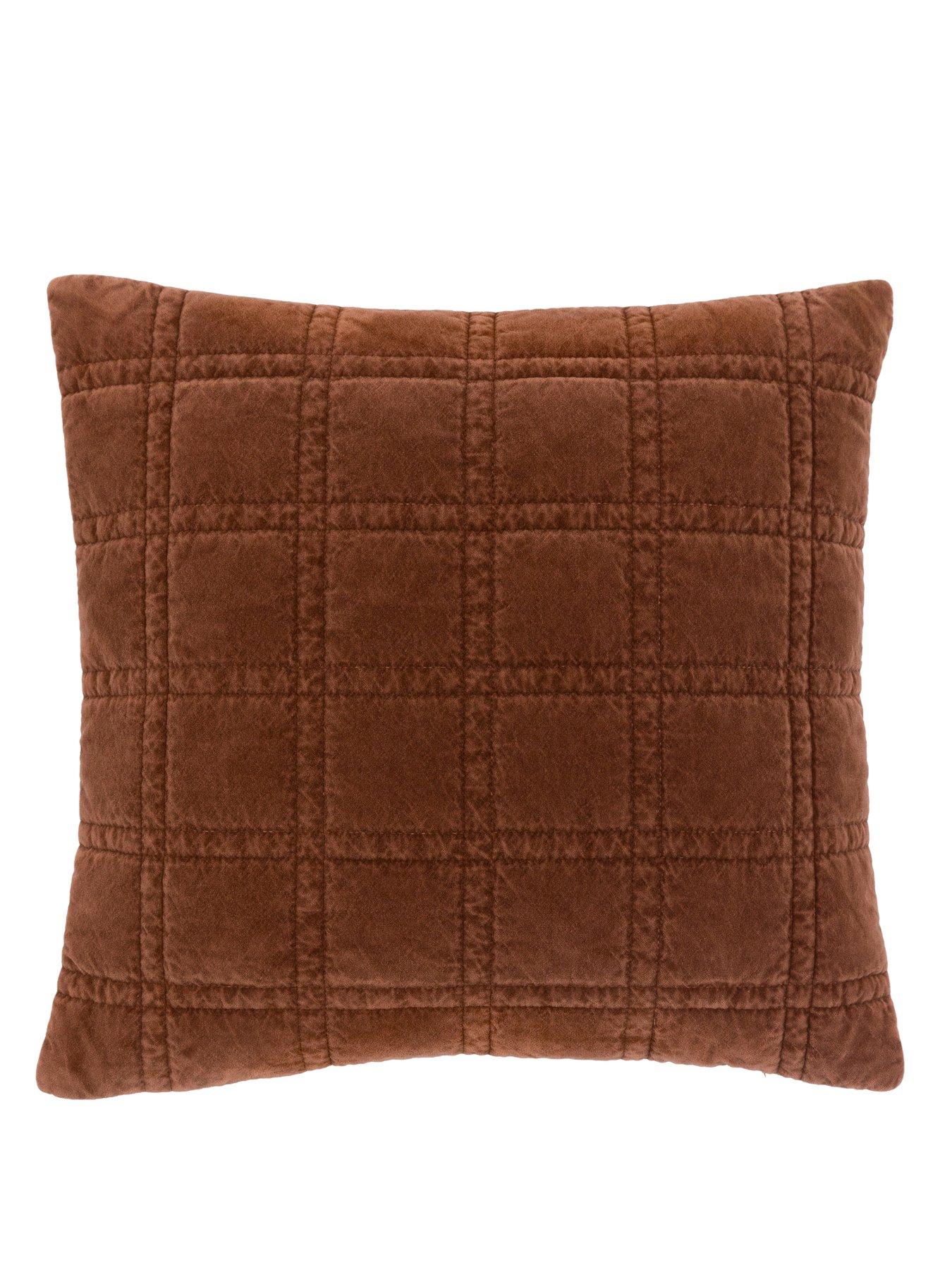 Image 4 of 5 of Gallery Direct Cotton Velvet Quilted Cushion Rust 50x50cm