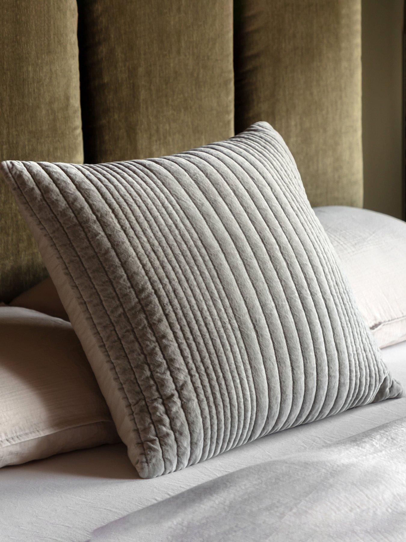Gallery Direct Cotton Velvet Stitched Cushion Taupe 50x50cm