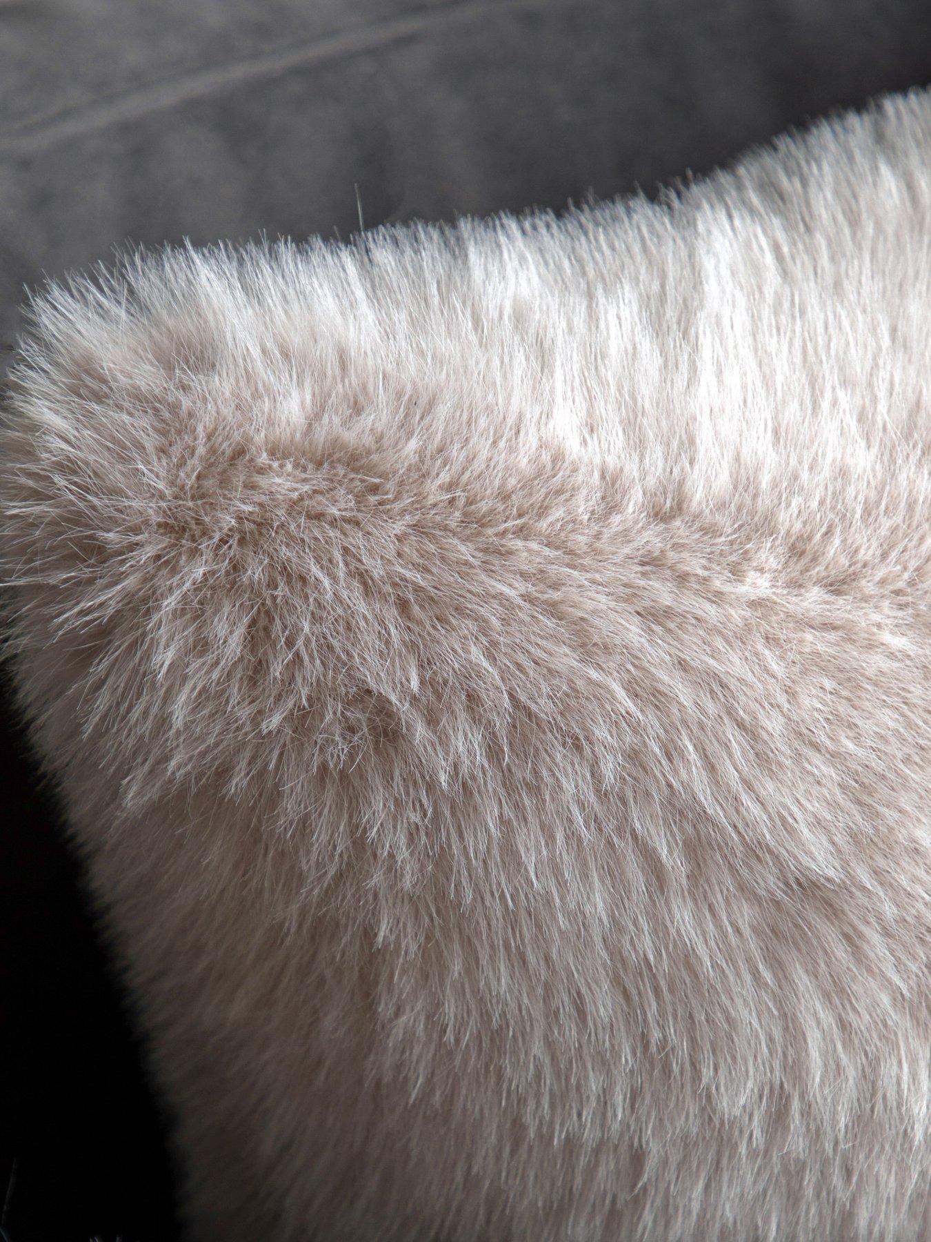Image 3 of 3 of Gallery Direct Maple Faux Fur Cushion Oatmeal 40x60cm
