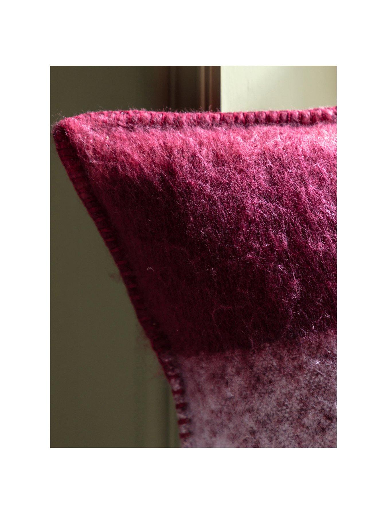 Image 2 of 6 of Gallery Direct Check Faux Mohair Cushion Merlot 45x45cm