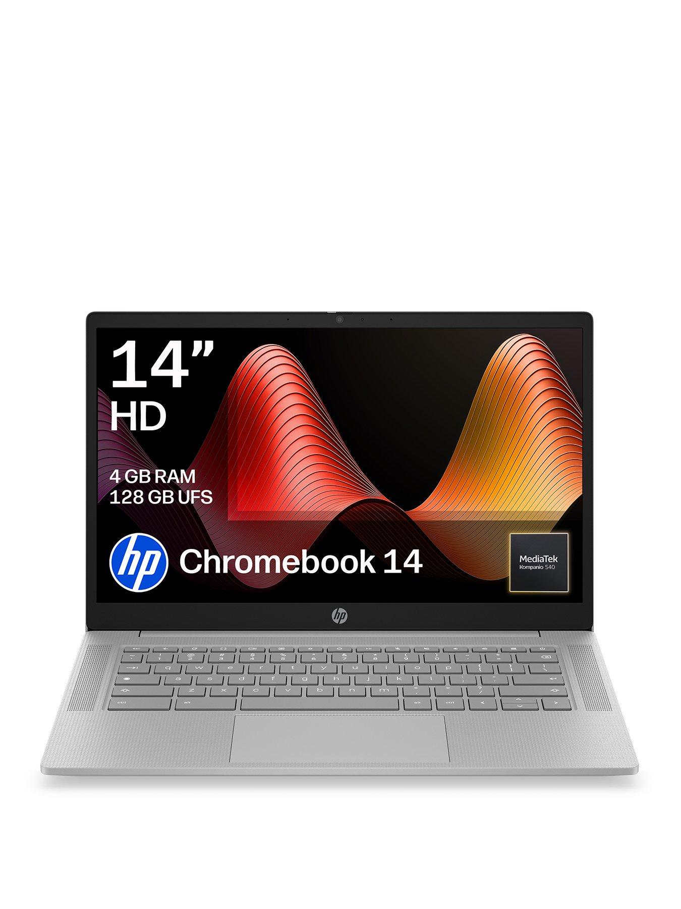 HP Chromebook 14 - MediaTek Kompanio 540, 4GB RAM, 128GB SSD, 14in, Grey - No Power Adaptor Included