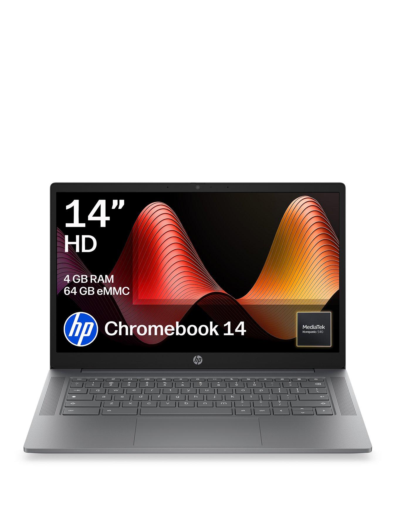 Image 1 of 8 of HP Chromebook 14 - MediaTek Kompanio 540 - 4GB RAM - 64GB SSD - 14in - Silver - No Power Adaptor Included