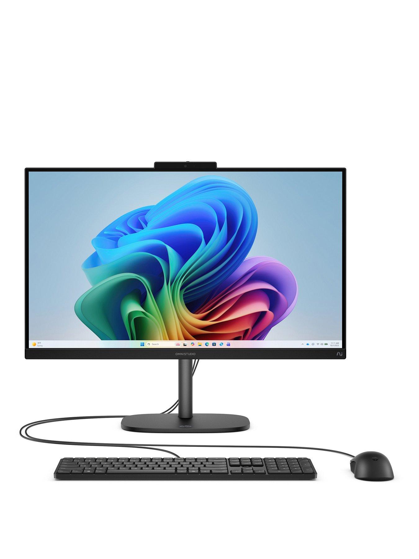 HP OmniStudio NG AI AiO Desktop PC - Copilot+ PC - AMD Ryzen AI 7, 16GB RAM, 256GB SSD, 23.8in, FHD IPS, White