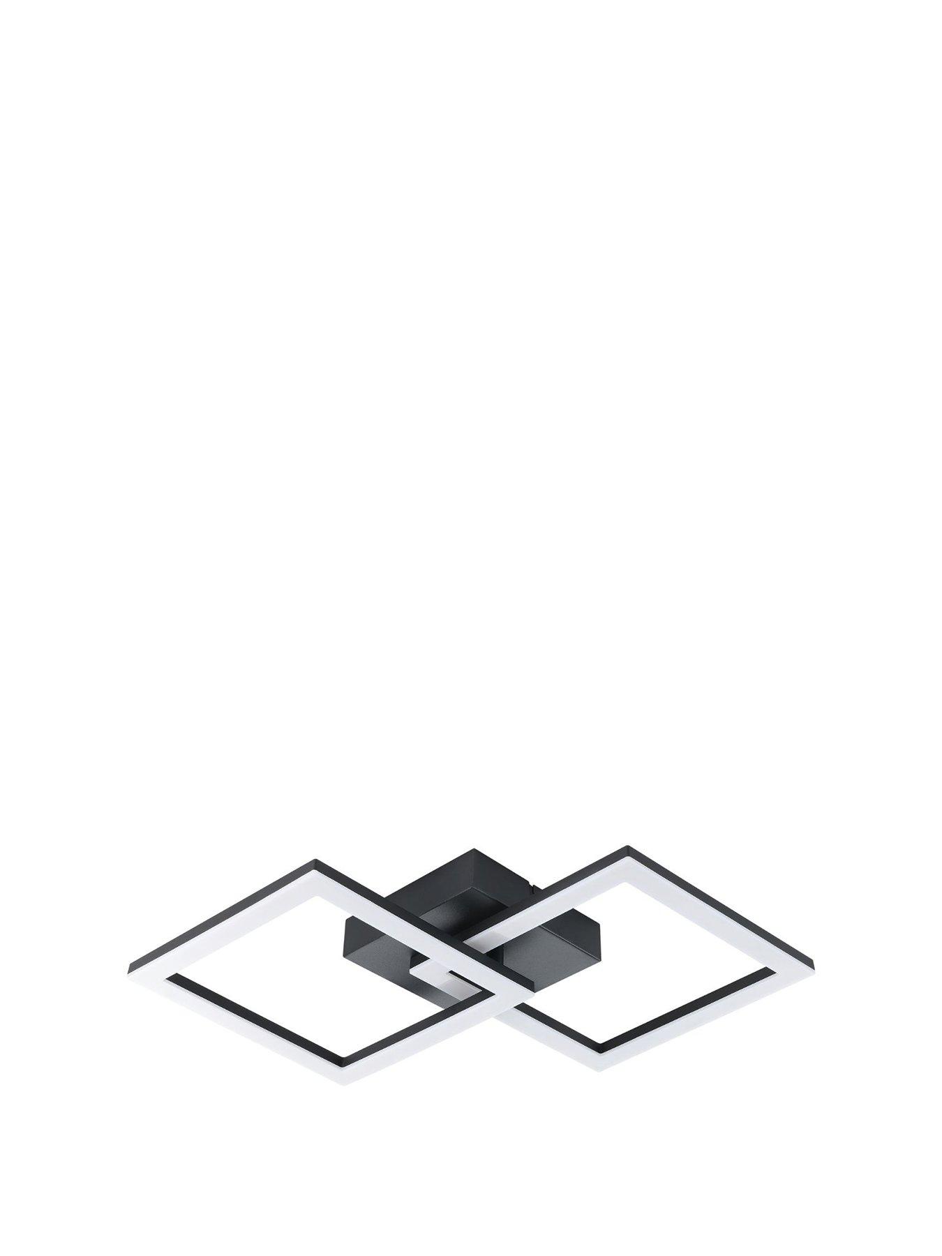 Image 2 of 4 of Eglo Basic Palmaves-E Black Steel &amp; Plastic LED Ceiling Light, 4000K