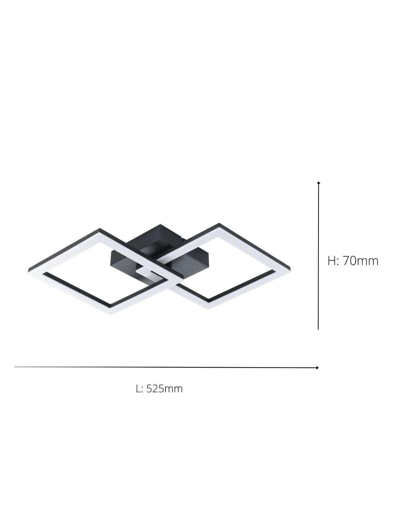 Image 3 of 4 of Eglo Basic Palmaves-E Black Steel &amp; Plastic LED Ceiling Light, 4000K