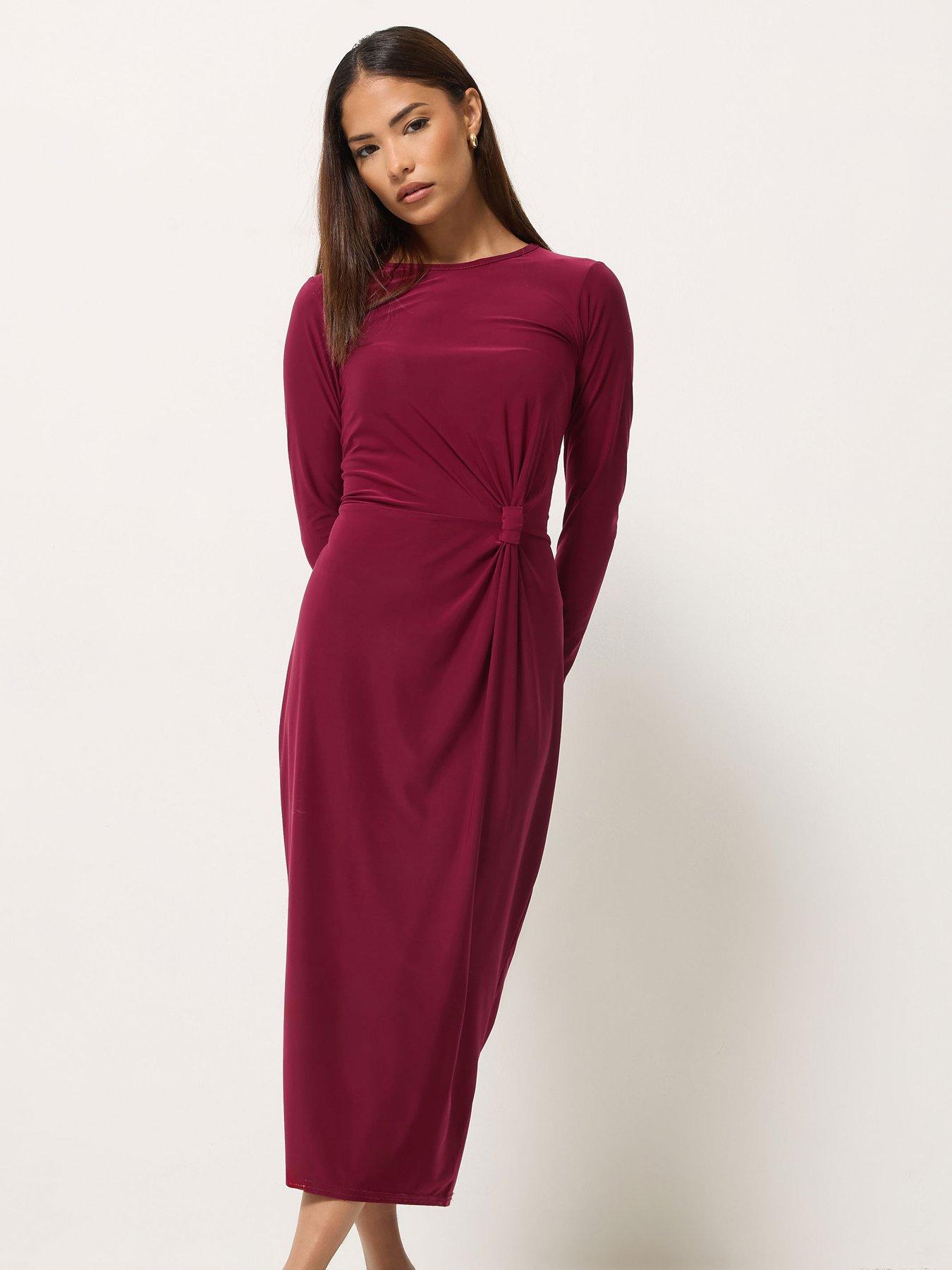 PixieGirl Petite Knot Detail Midi Dress