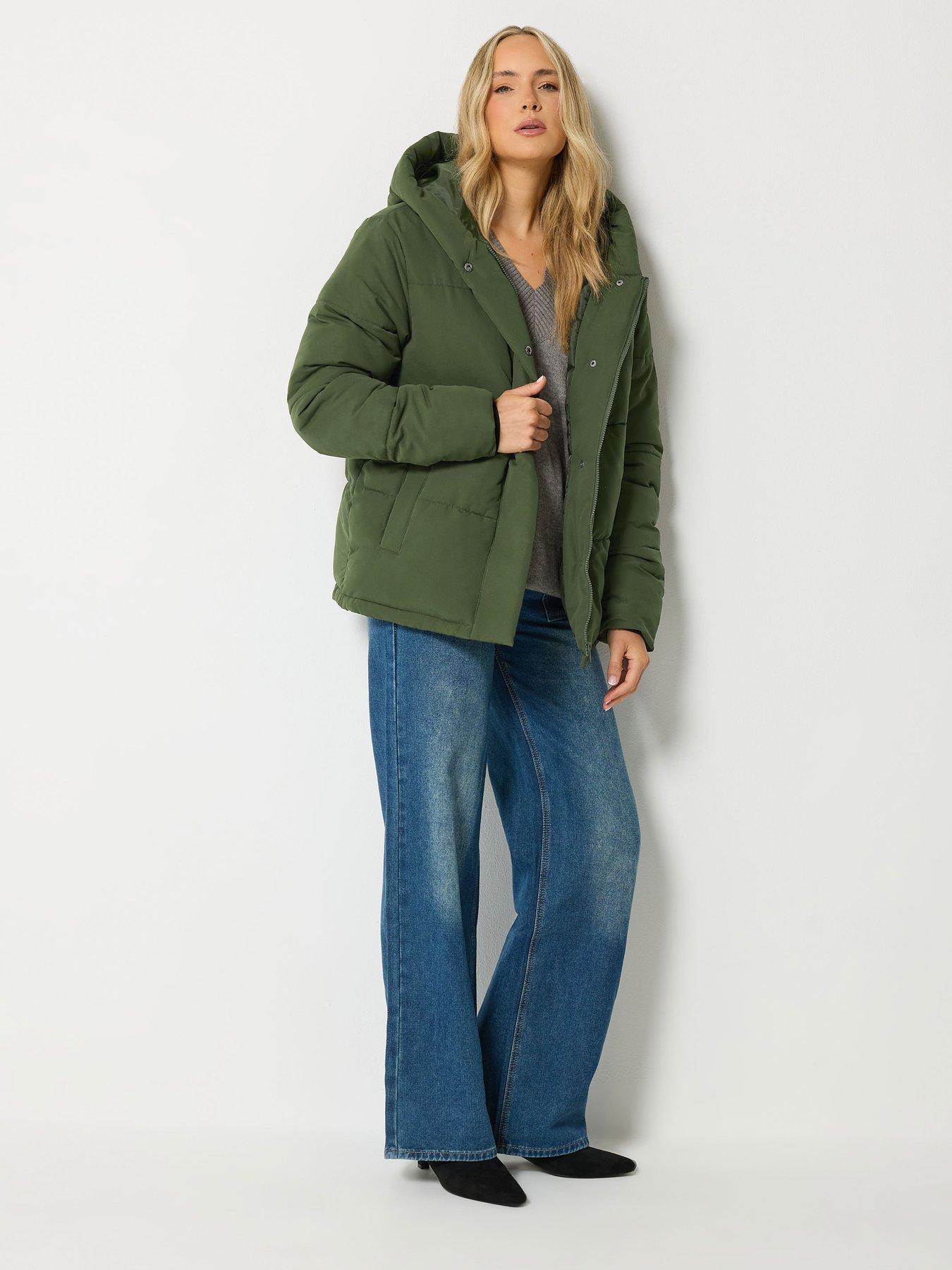 Image 3 of 4 of Long Tall Sally Short Padded Coat - Green