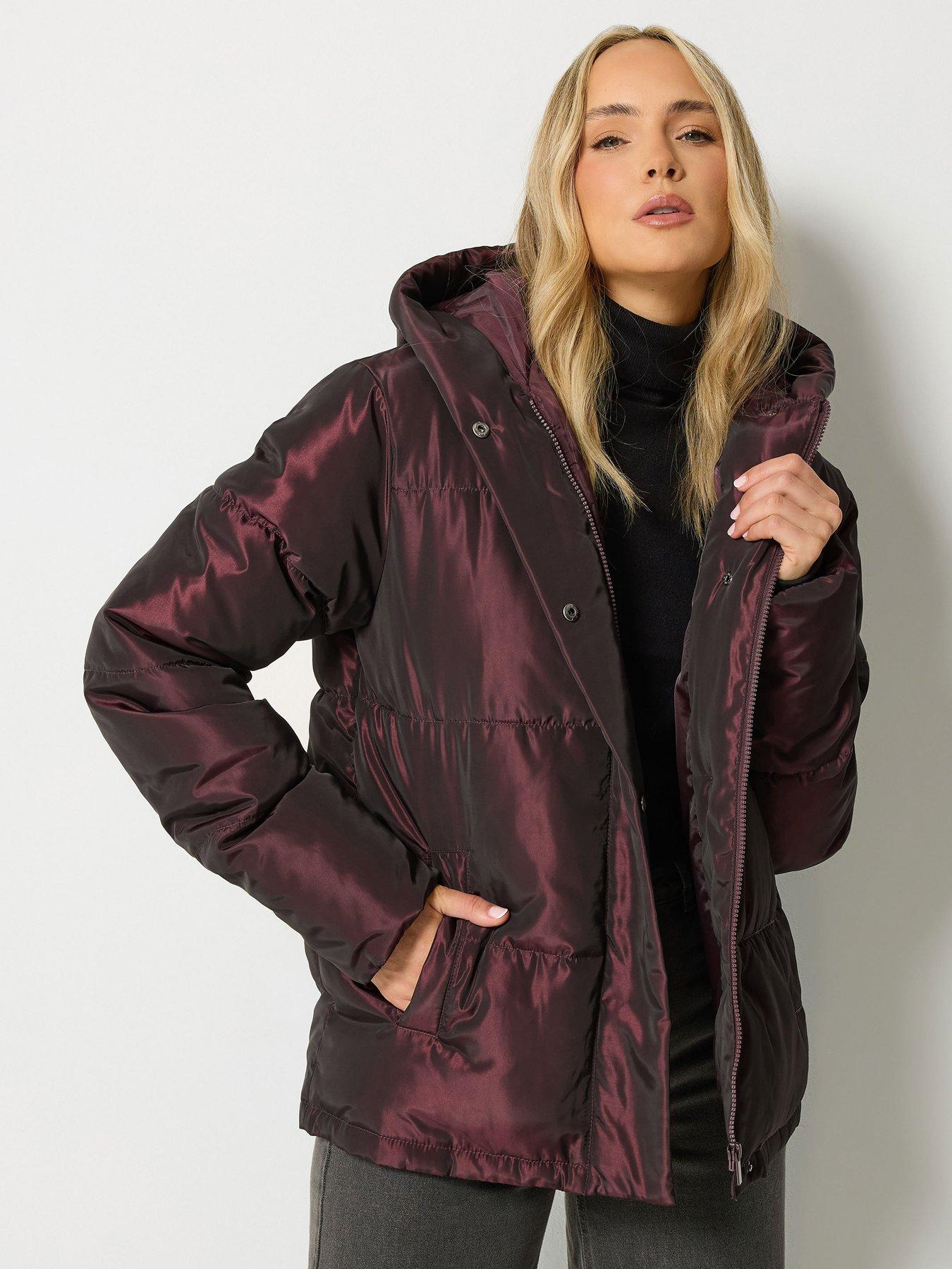 Long Tall Sally Short Padded Coat - Dark Red