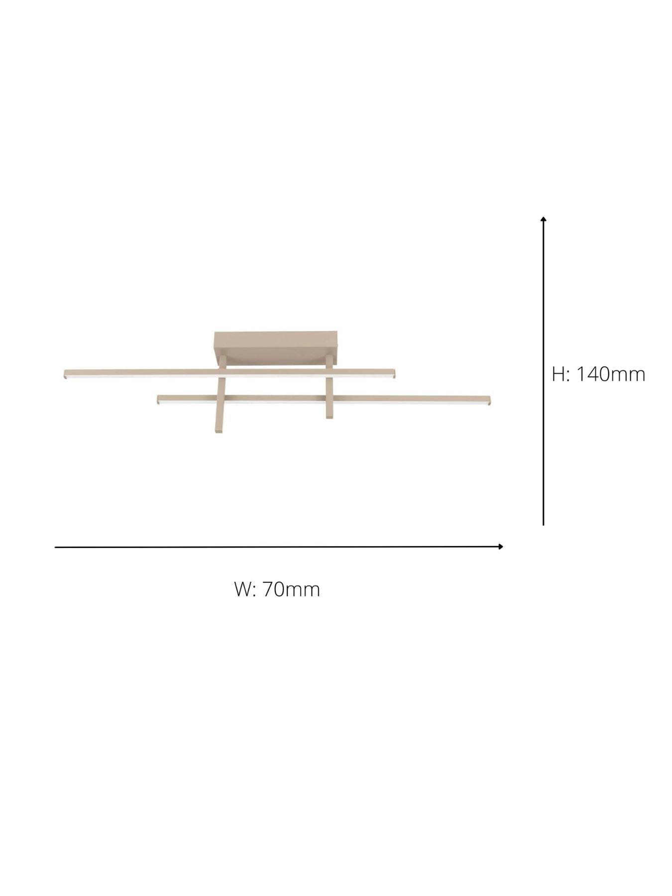 Image 3 of 4 of Eglo Trepiliano Aluminium & Steel Modern LED Linear Ceiling Light, Sandy