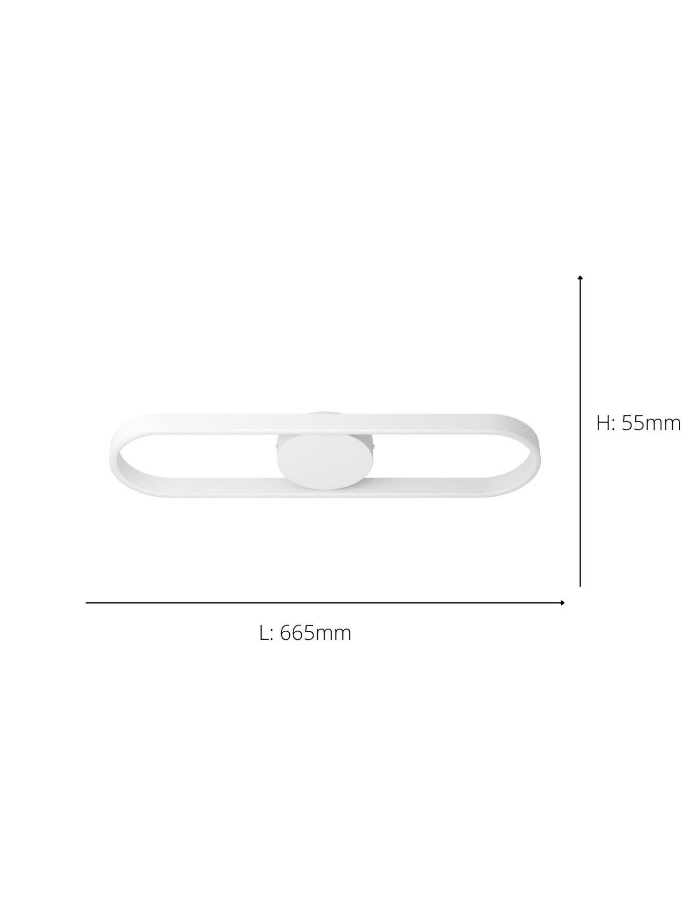 Image 3 of 4 of Eglo Amandolo LED Wall &amp; Ceiling Light, White, 67cm
