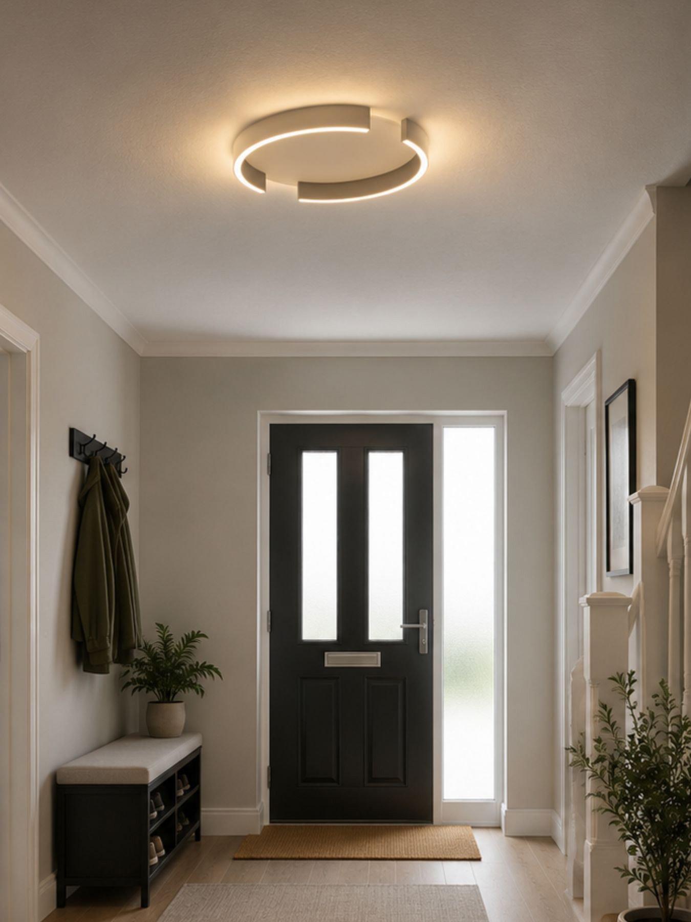 Image 1 of 5 of Eglo Copertino LED Ceiling Light, Sandy &amp; White, 45cm