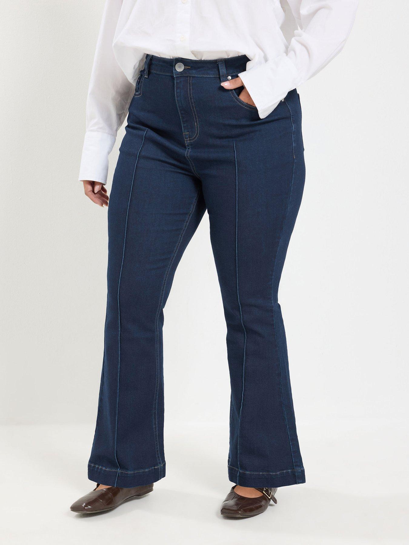Yours Curve Pintuck Flare Jean 28"