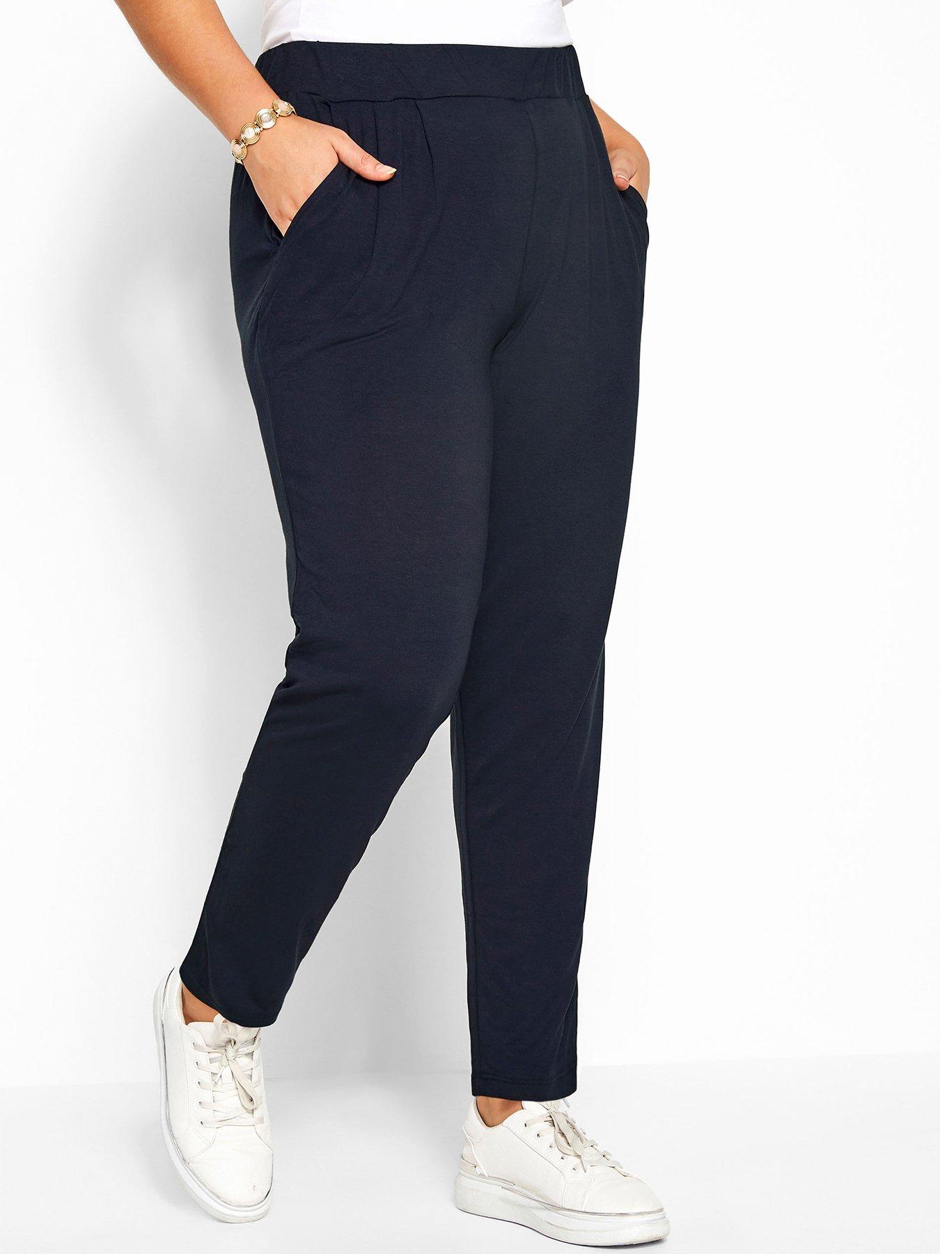 Image 1 of 2 of Yours Curve Doubled Pleated Harem Trouser - Blue