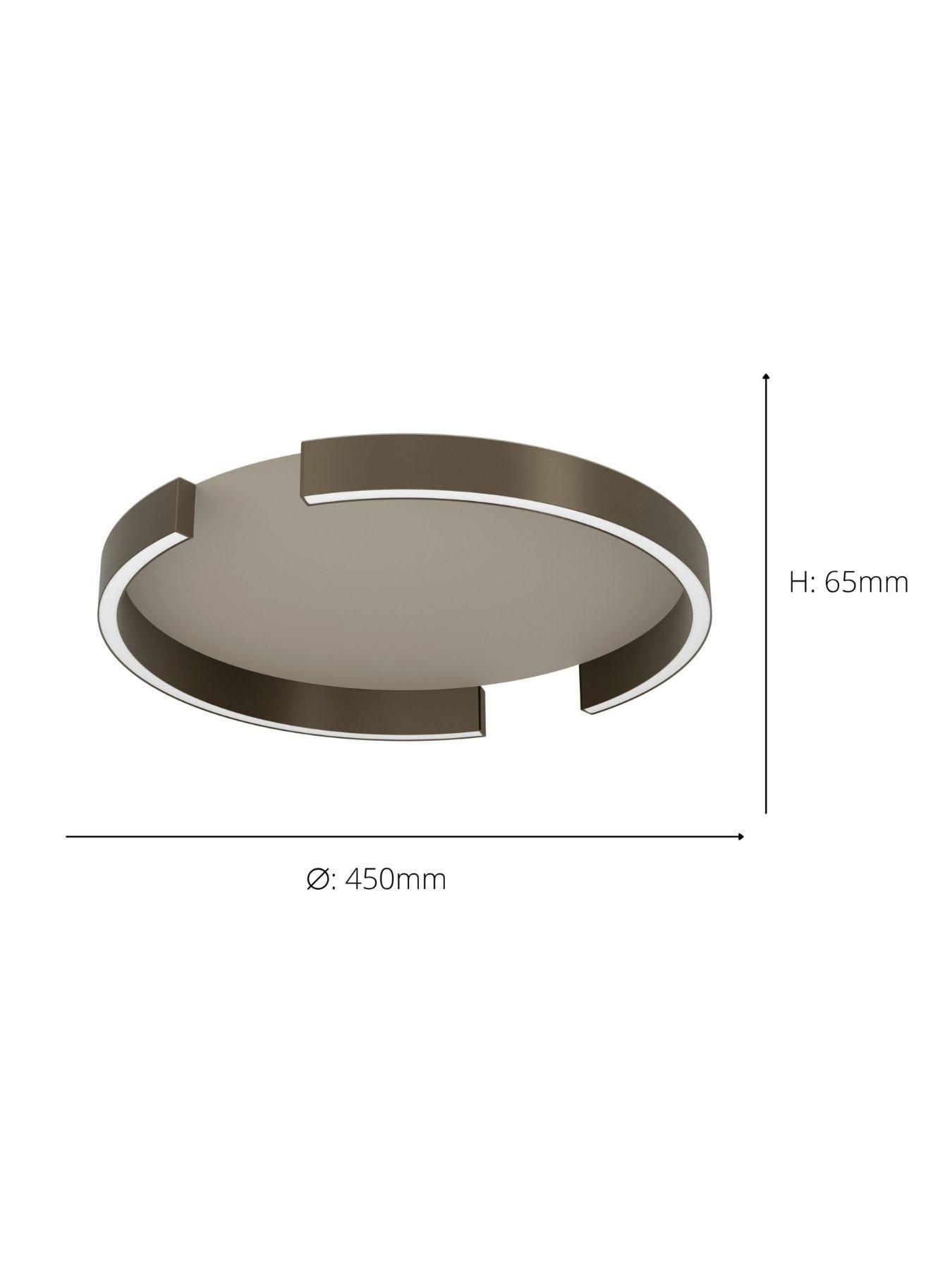 Image 4 of 5 of Eglo Copertino LED Ceiling Light, Sandy &amp; Dark Bronze, 45cm