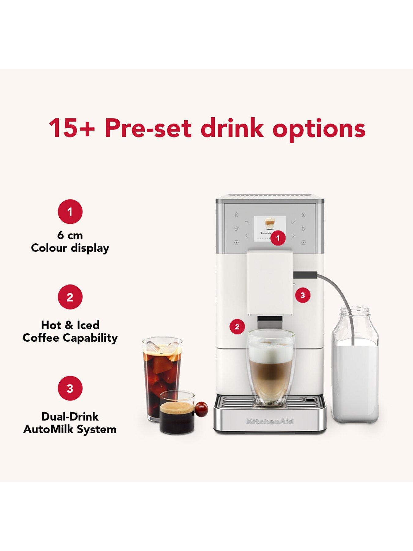 Image 2 of 7 of KitchenAid Fully Automatic Espresso Machine with Iced Coffee KF3-Porcelain