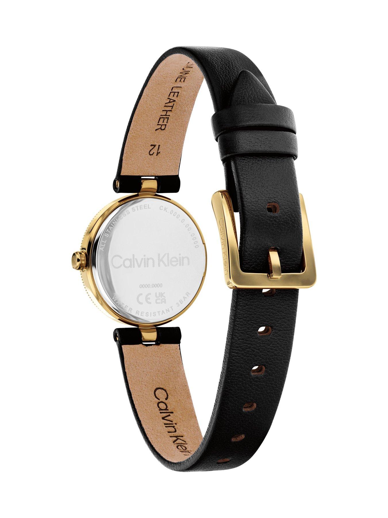 Image 3 of 6 of Calvin Klein Women's Gleam Black Leather Watch