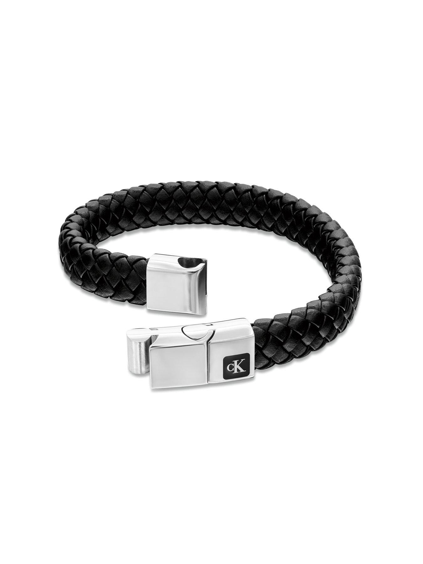 Image 2 of 2 of Calvin Klein Men's CK Essential Stainless Steel and Brown Leather Bracelet