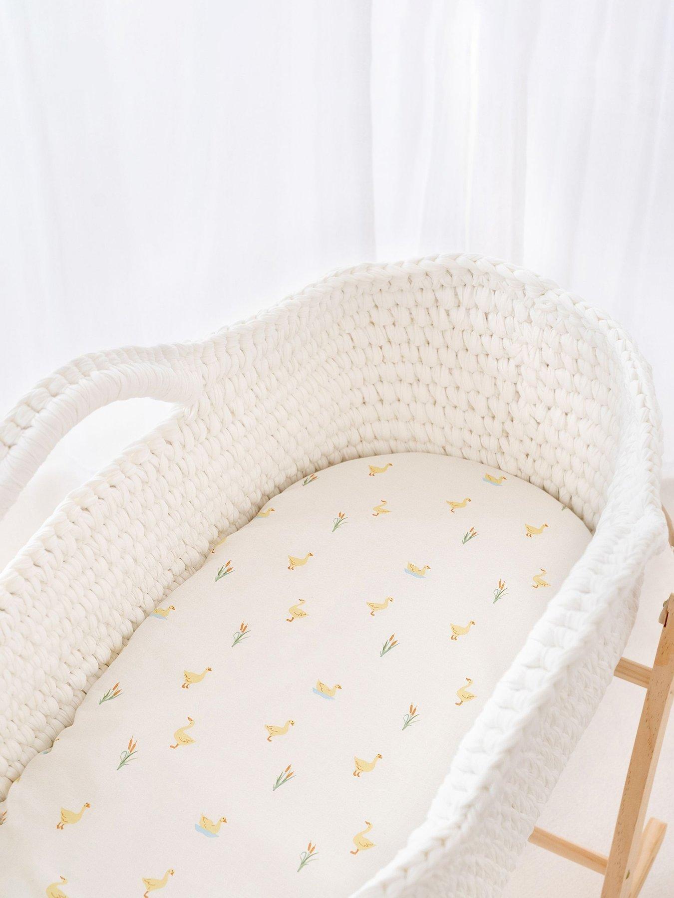 Clair De Lune Duckling Moses Sheets and Palm Mattress Protector