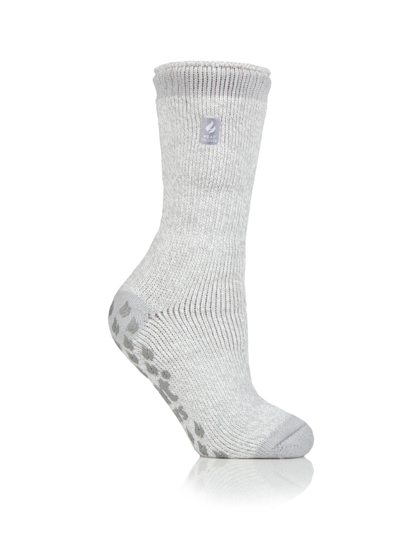 Image 2 of 3 of Heat Holders Womens Maximum Thickness Gripper Slipper Socks - Silver Grey