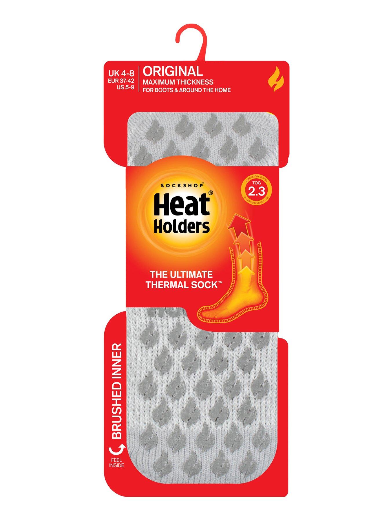 Image 3 of 3 of Heat Holders Womens Maximum Thickness Gripper Slipper Socks - Silver Grey