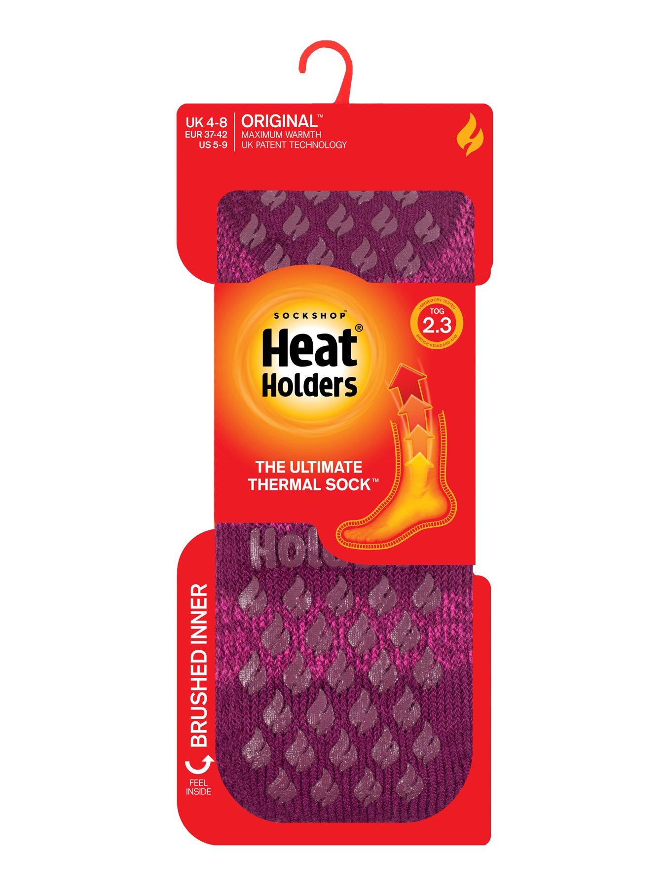 Image 3 of 3 of Heat Holders Womens Brushed Lined Non-Slip Stripe Slipper Socks - Multi