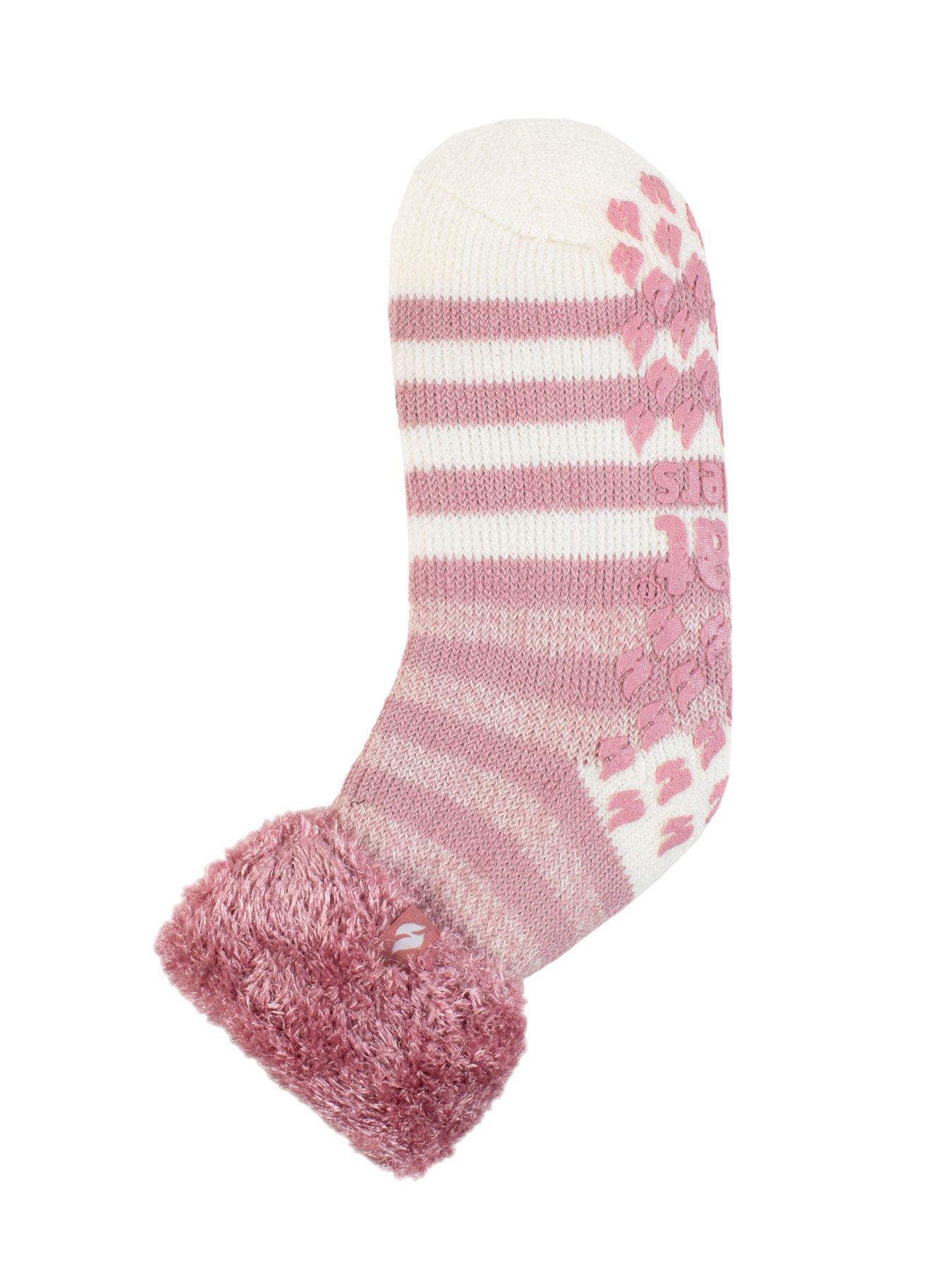 Image 3 of 4 of Heat Holders Womens Fluffy Cuff Grip Sole Slipper Socks - Multi