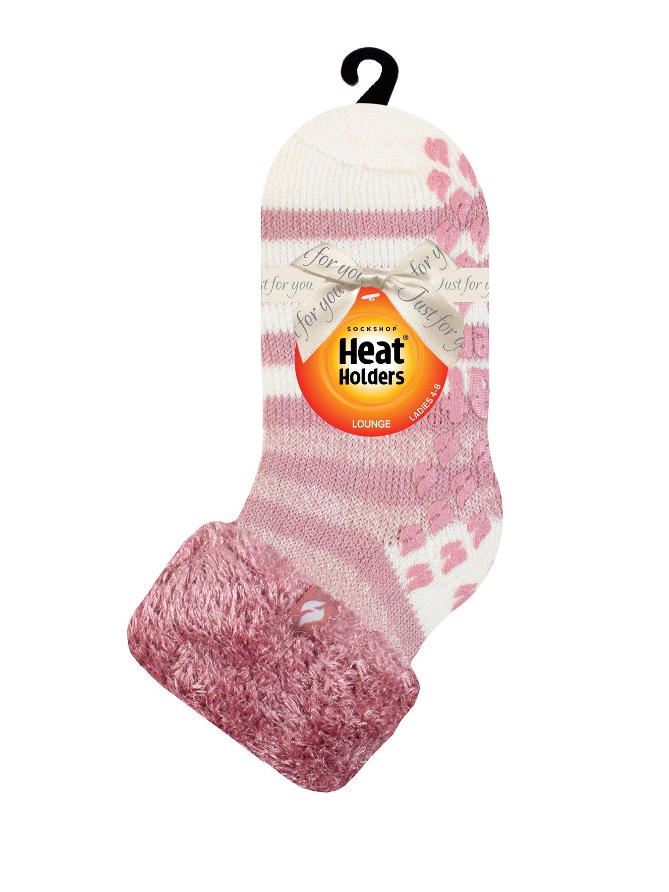 Image 4 of 4 of Heat Holders Womens Fluffy Cuff Grip Sole Slipper Socks - Multi