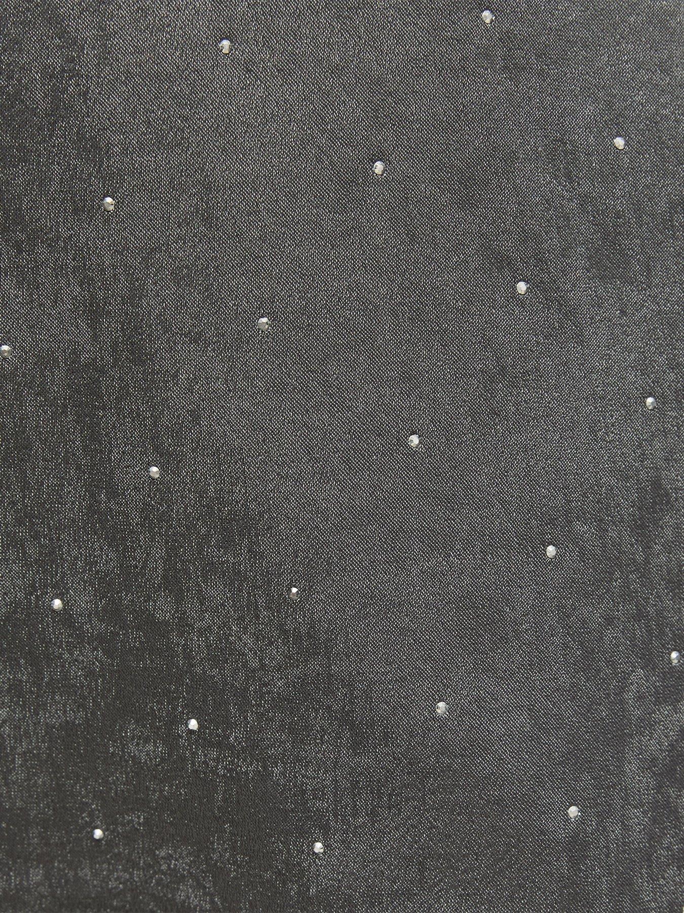 Image 5 of 5 of New Look Womens Shimmery Diamant&eacute; Tie Waist Trousers - Grey