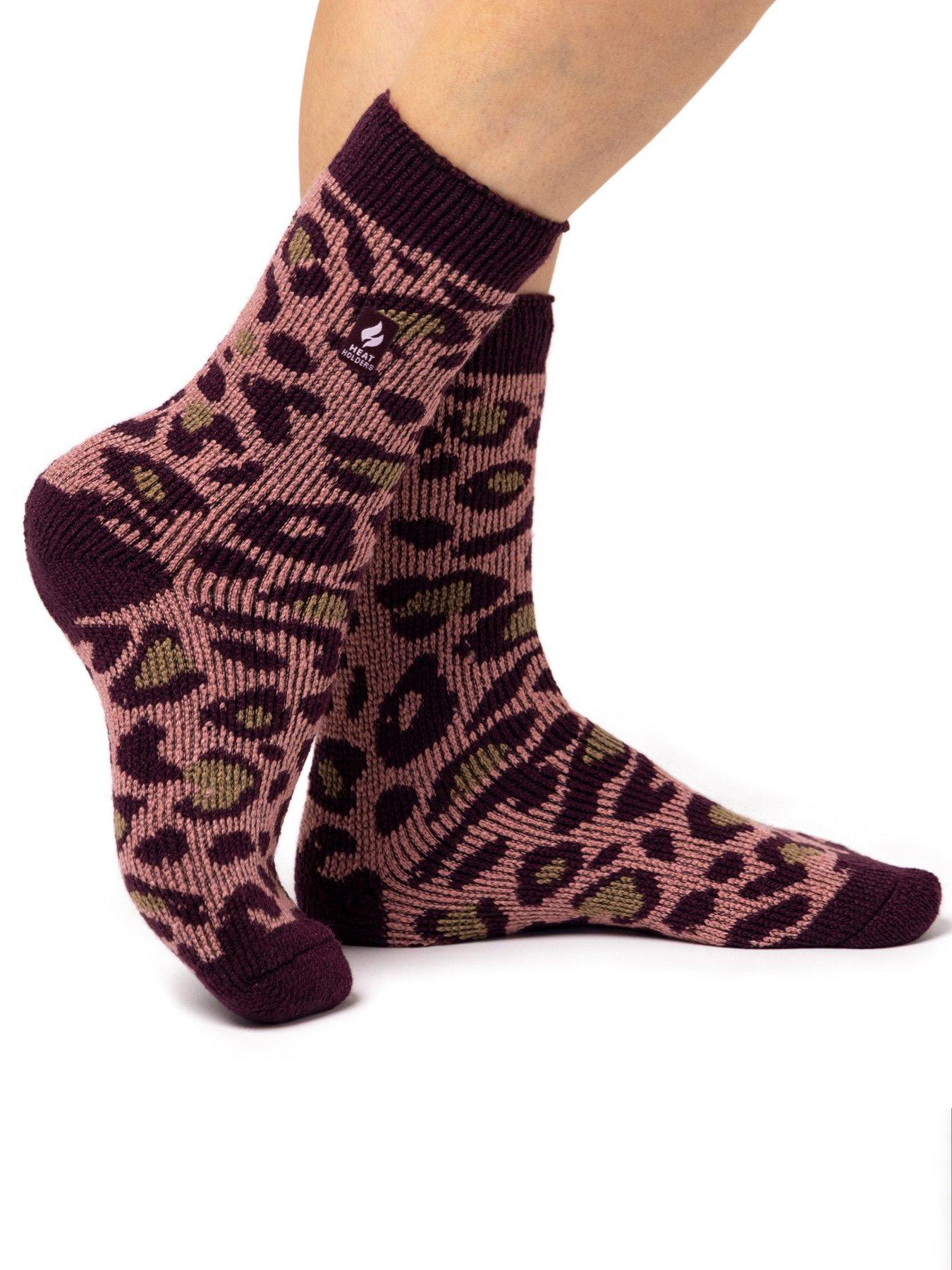 Image 1 of 3 of Heat Holders Womens Jacquard Animal Print Crew Socks - Multi