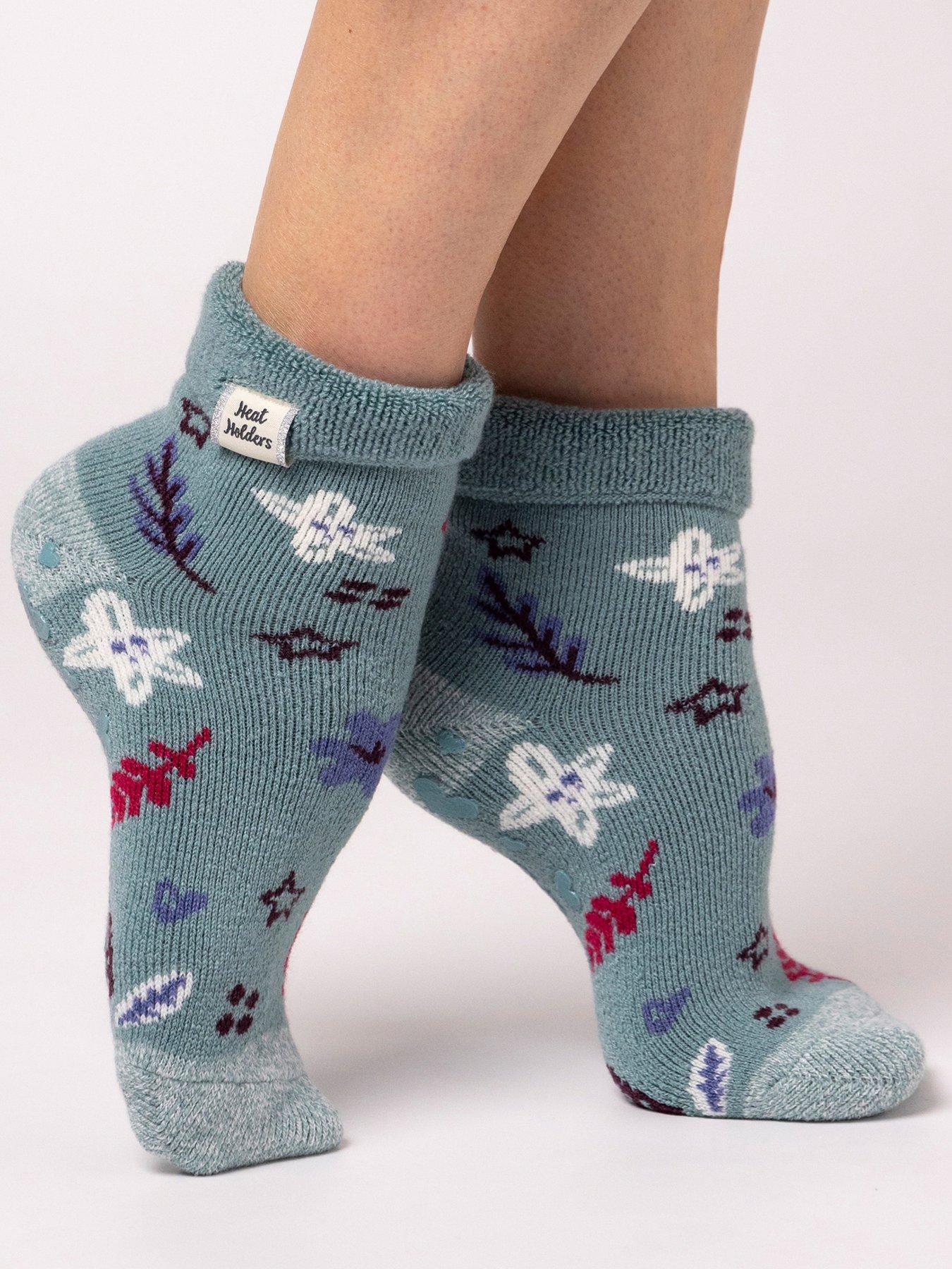 Image 1 of 3 of Heat Holders Womens Brushed Terry Grip Sole Lounge Socks - Multi